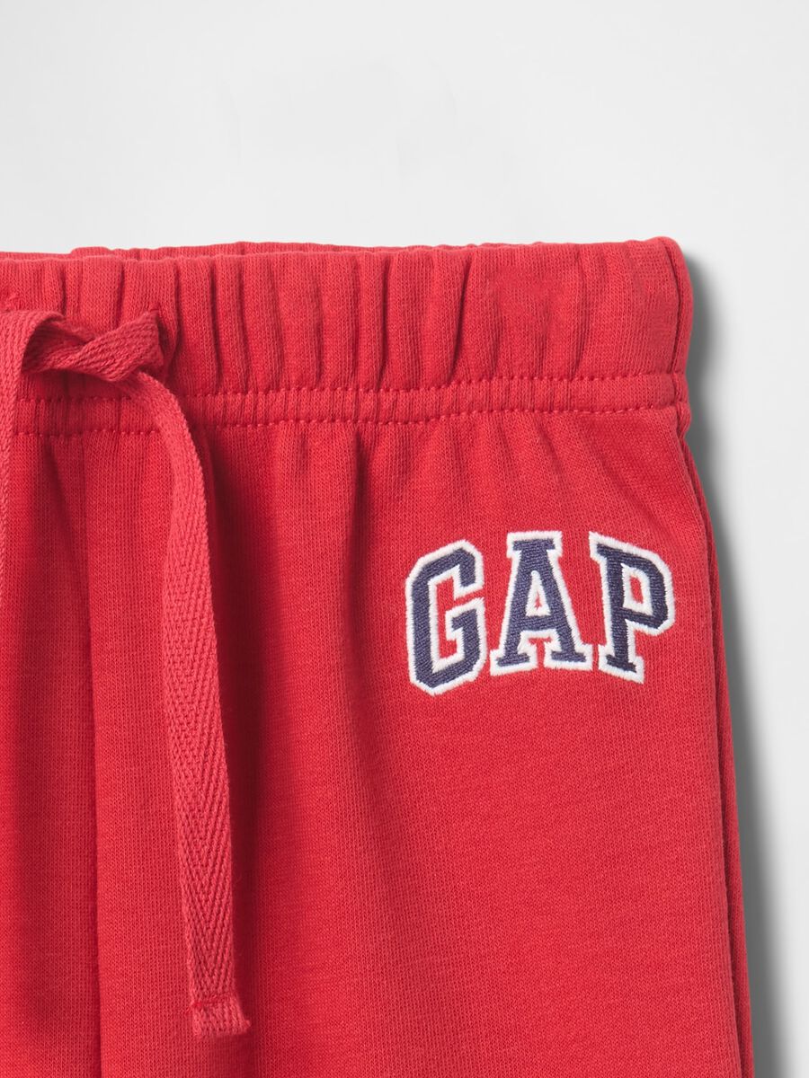 Red cotton blend trousers with elastic Baby Boy_2