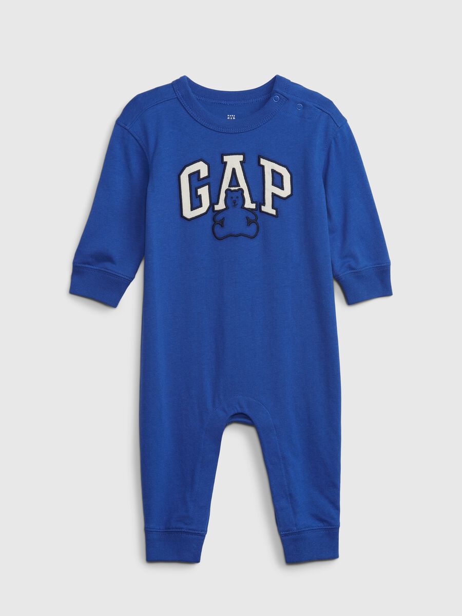 Onesie with logo patch and embroidered bear Newborn Boy_0