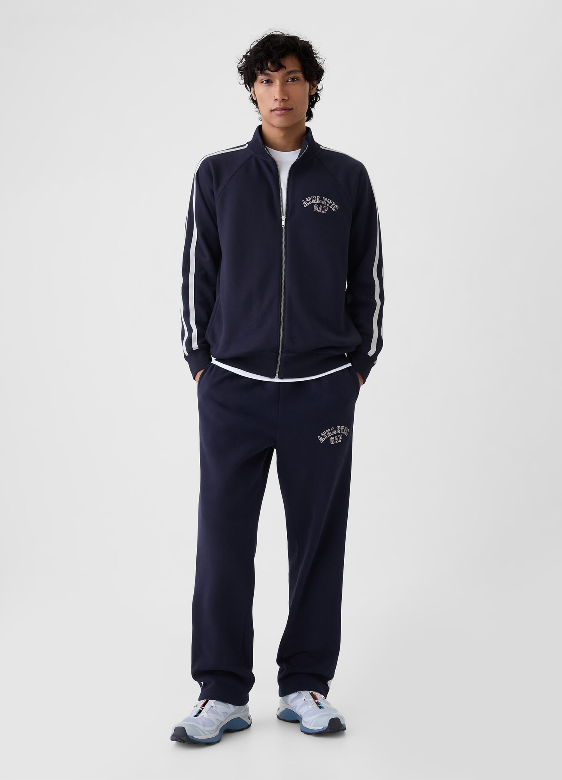 Joggers con bande rigate ricamo logo Athletic