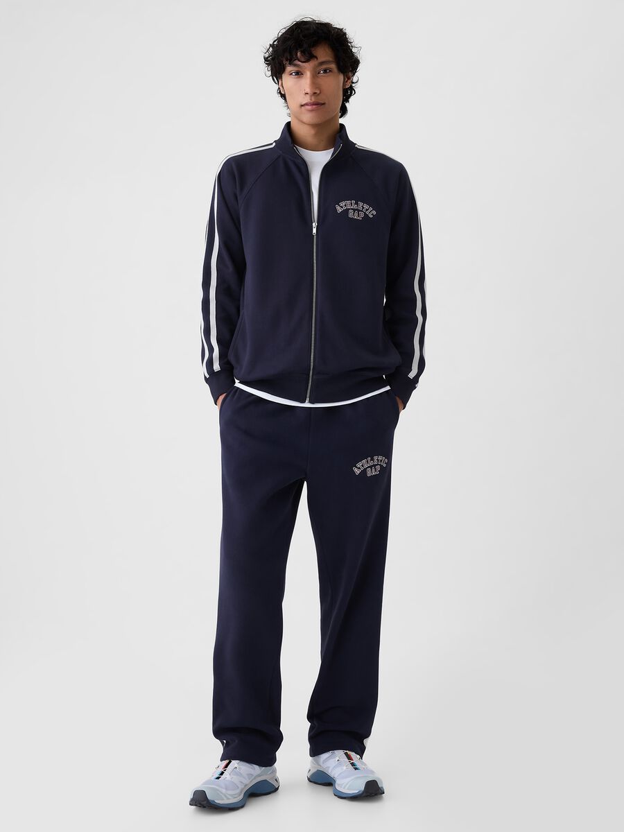 Joggers con bande rigate ricamo logo Athletic Uomo_0
