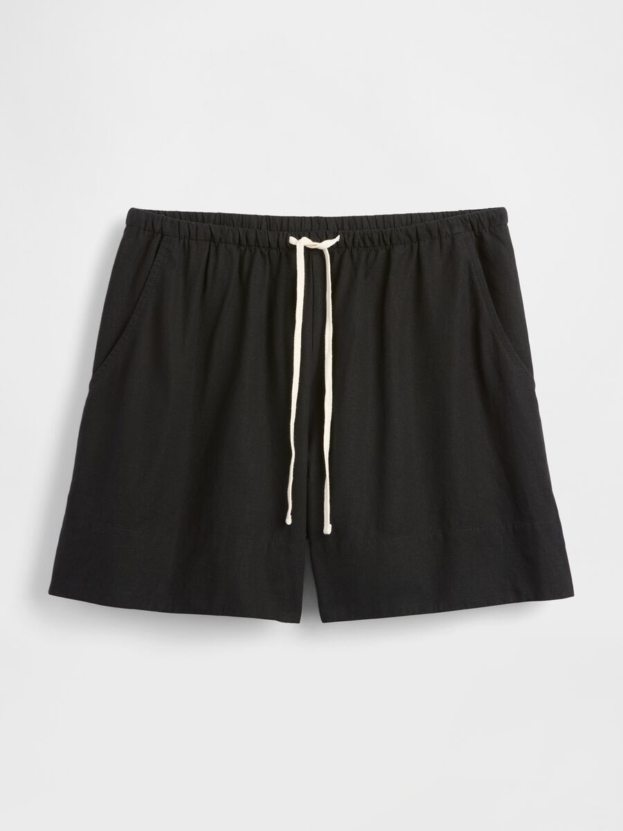 Shorts in misto lino Donna_5