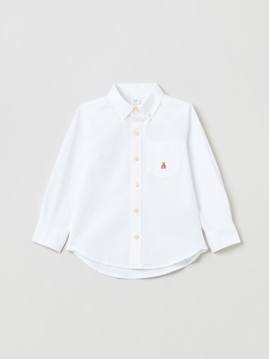 Cotton shirt with embroidered bear Newborn Boy_0