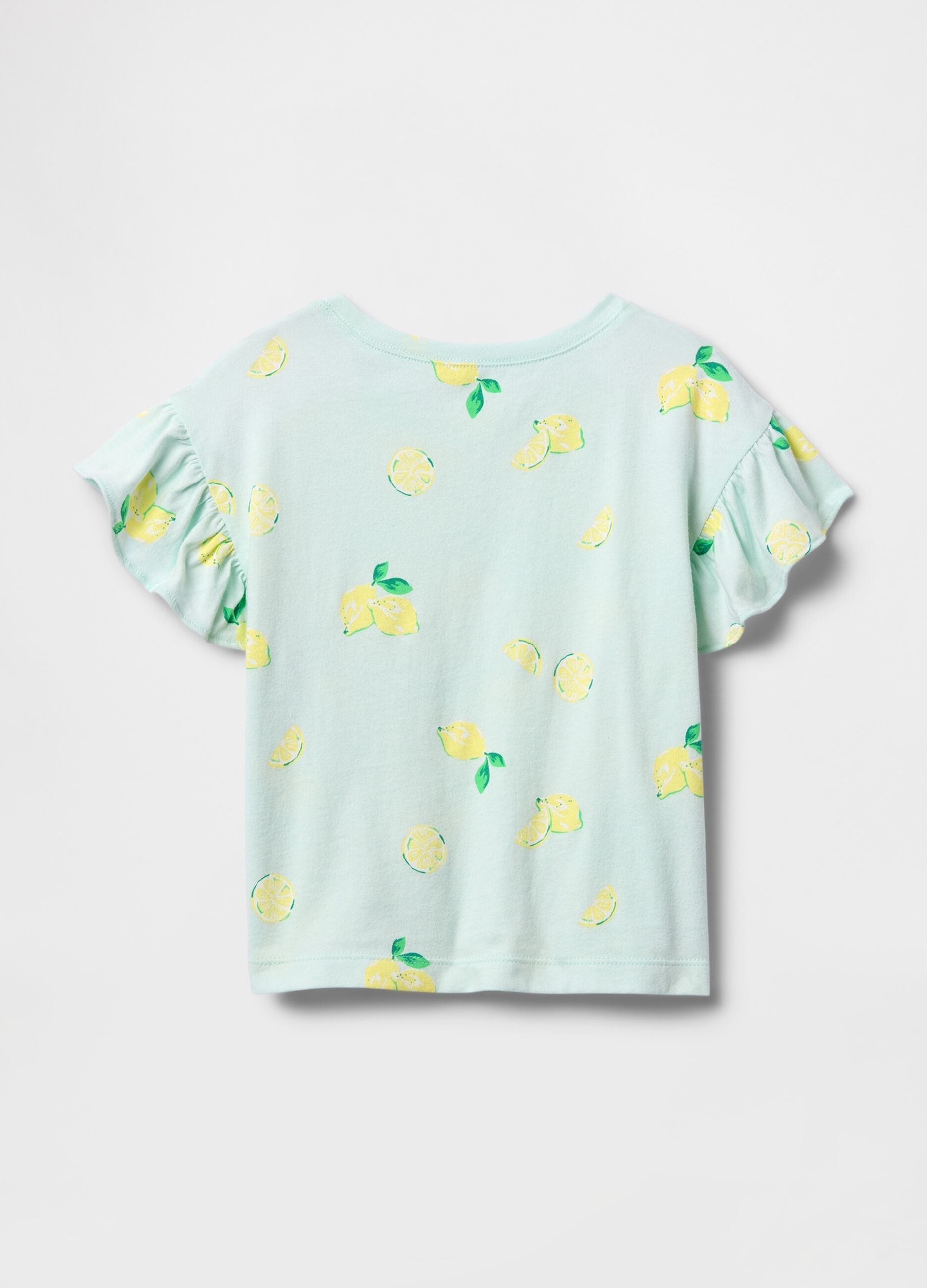 T-shirt verde con limoni stampati_1
