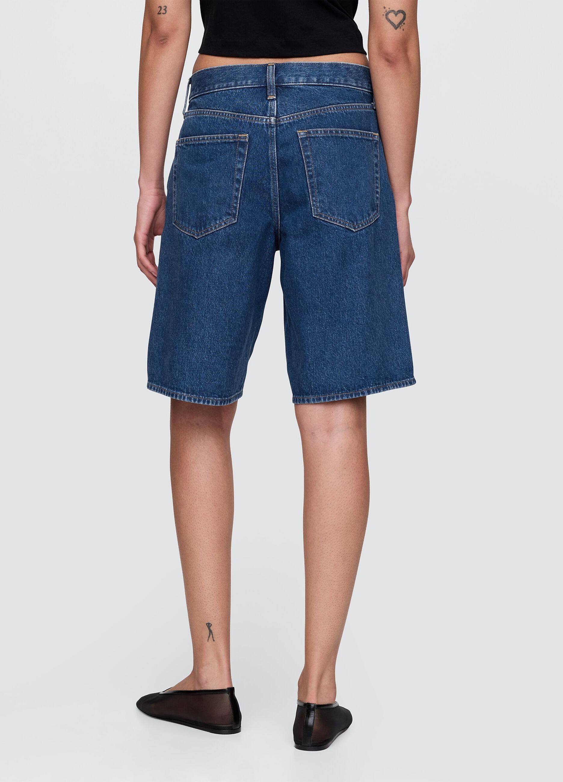 Pantaloncini in denim blu_2
