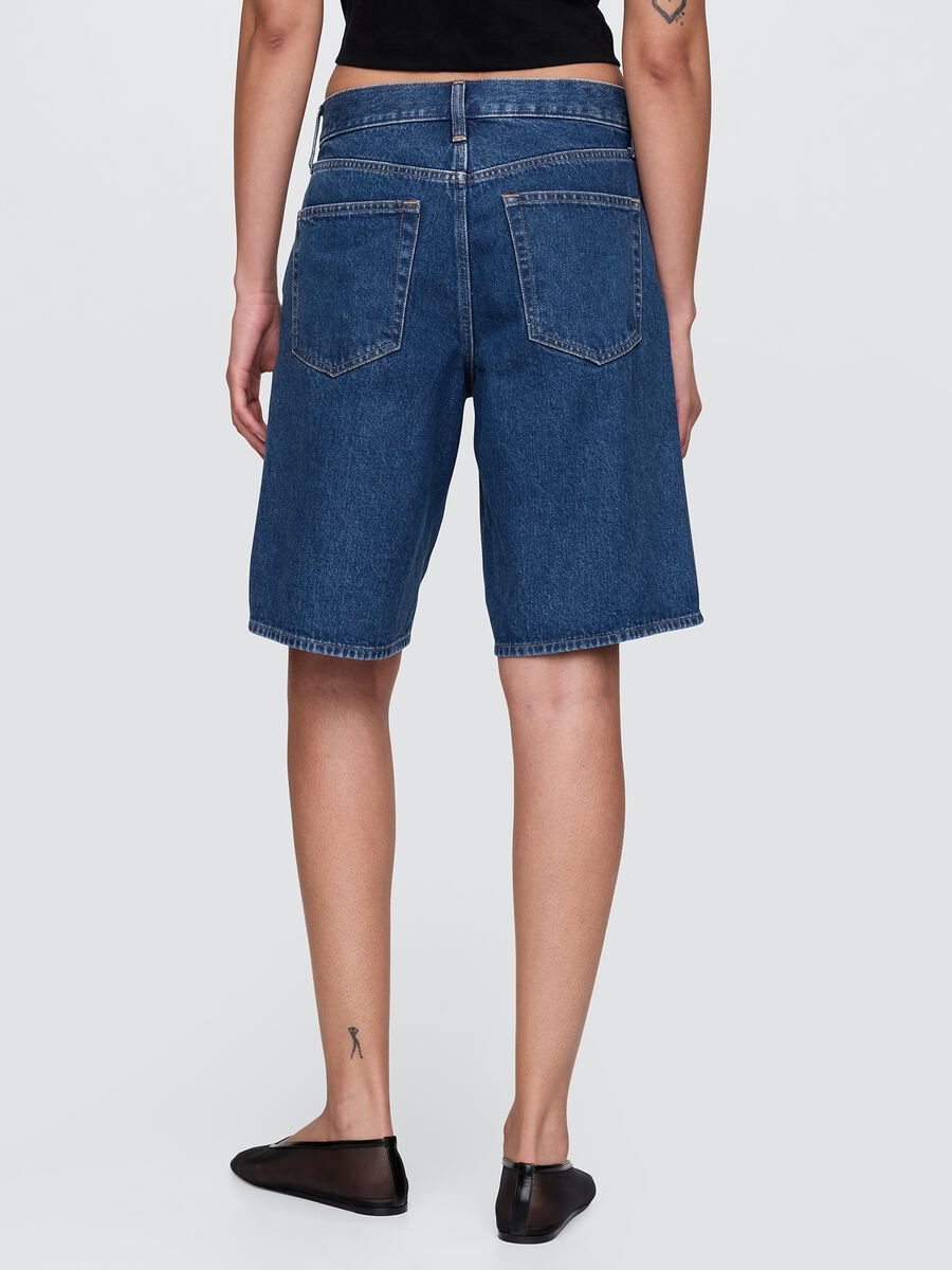 Pantaloncini in denim blu Donna_2