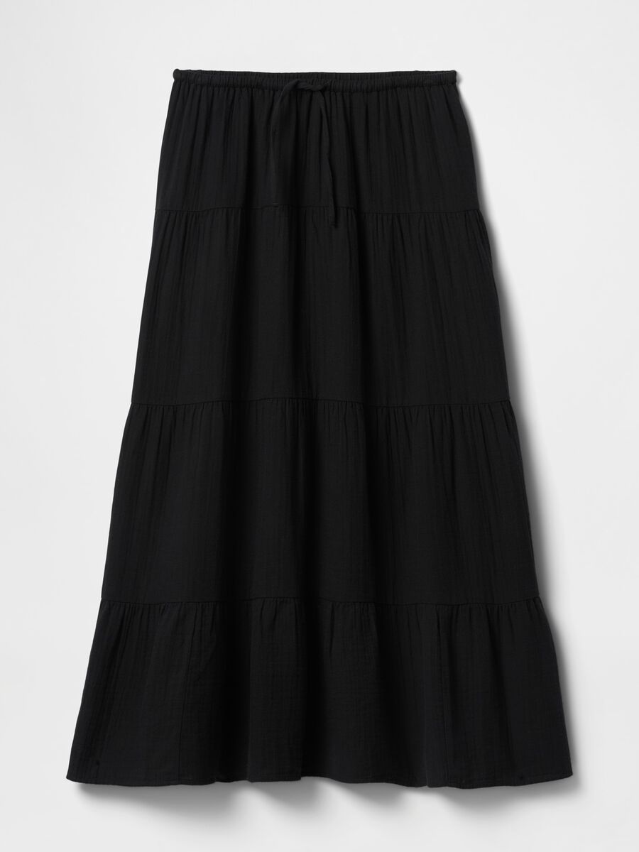 Completo estivo nero con top e gonna lunga Donna_3