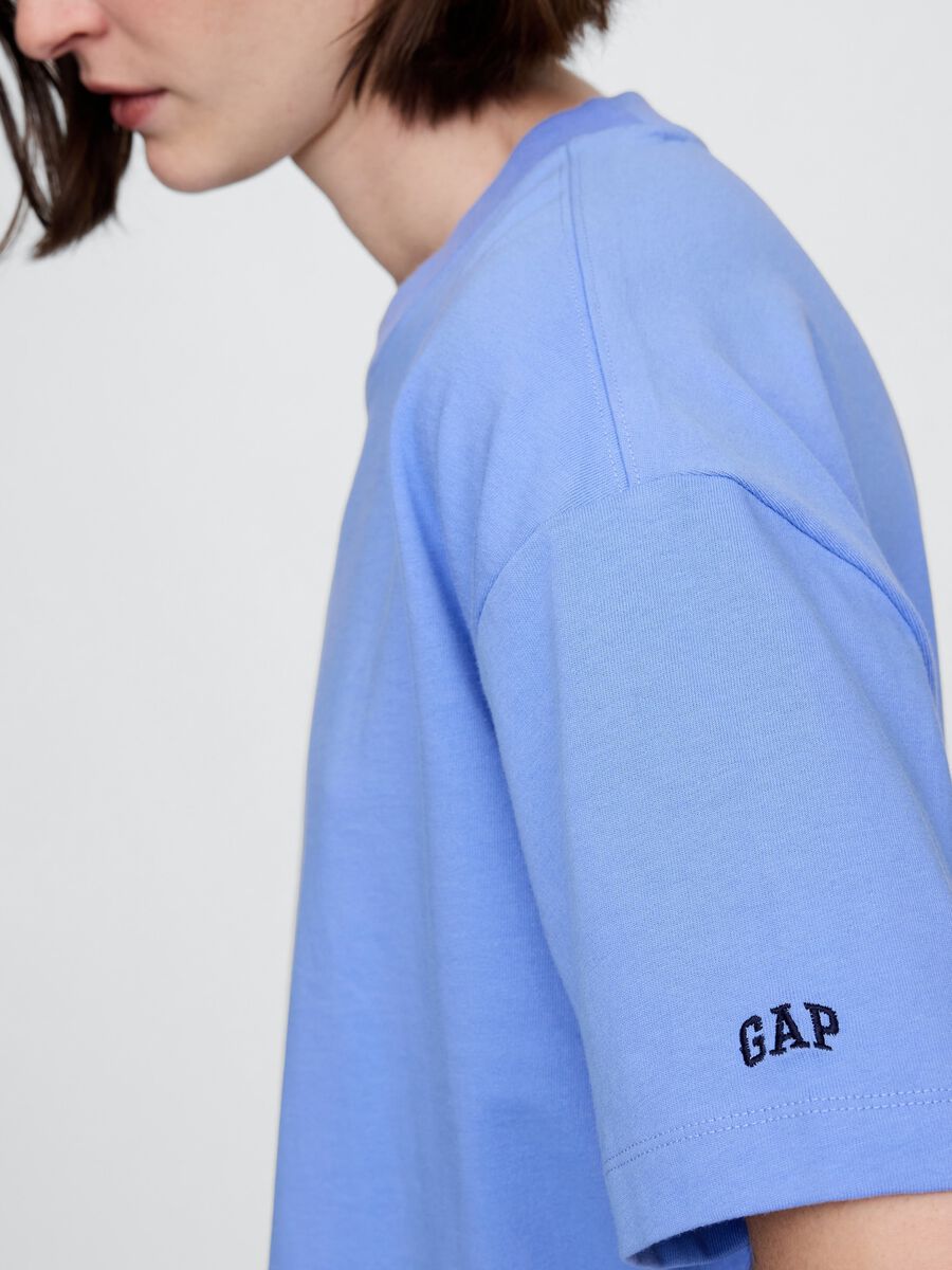 T-shirt a maniche corte azzurra in cotone Gap Donna_3