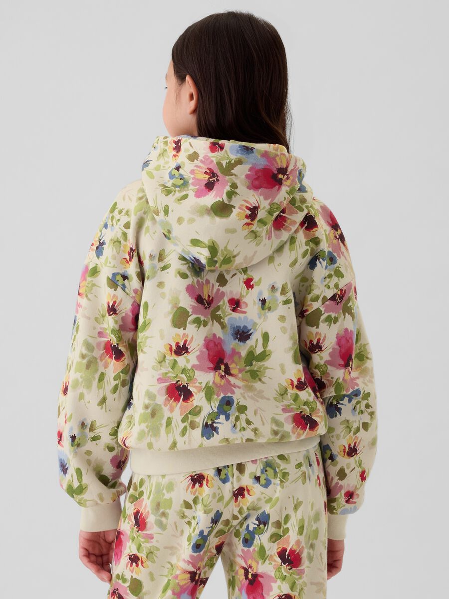 Felpa crop floreale con ricamo logo Bambina_2