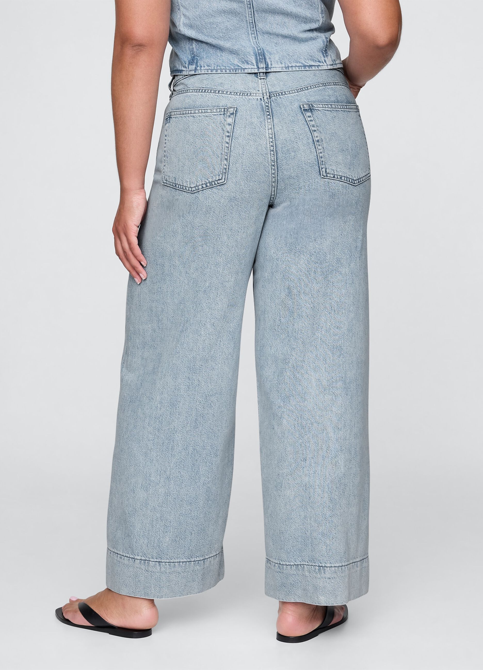 Pantaloni ampi in denim chiaro Gap_5
