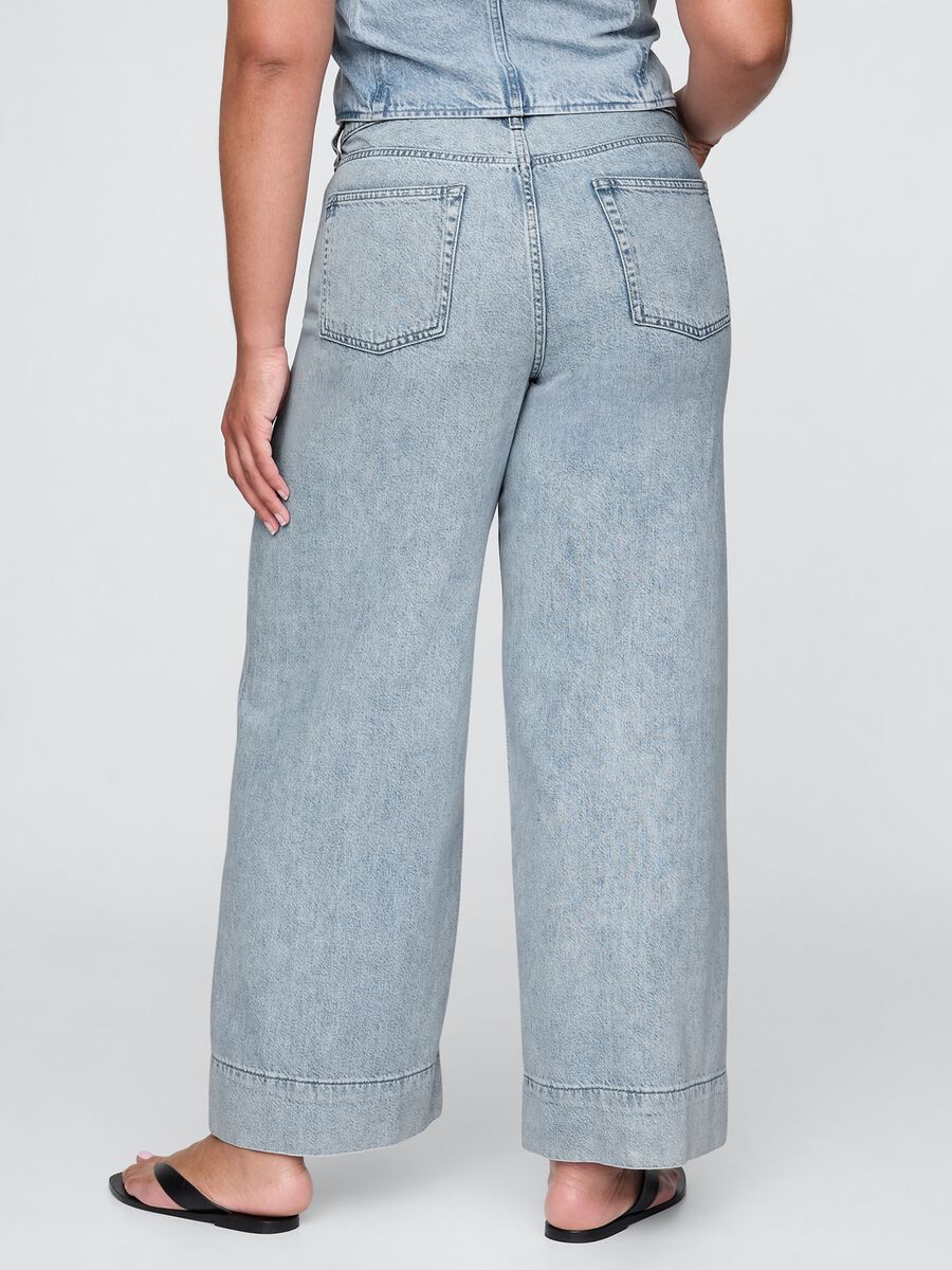 Pantaloni ampi in denim chiaro Gap Donna_5