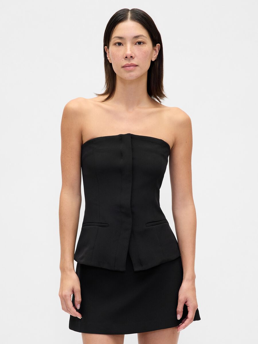 Black Stretch Waistcoat Woman_0