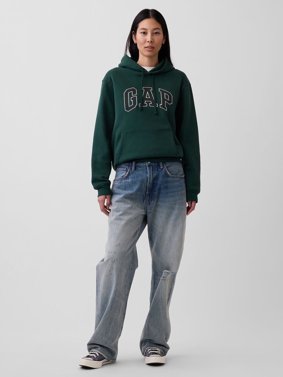 Felpa con cappuccio e logo in misto cotone Uomo_3