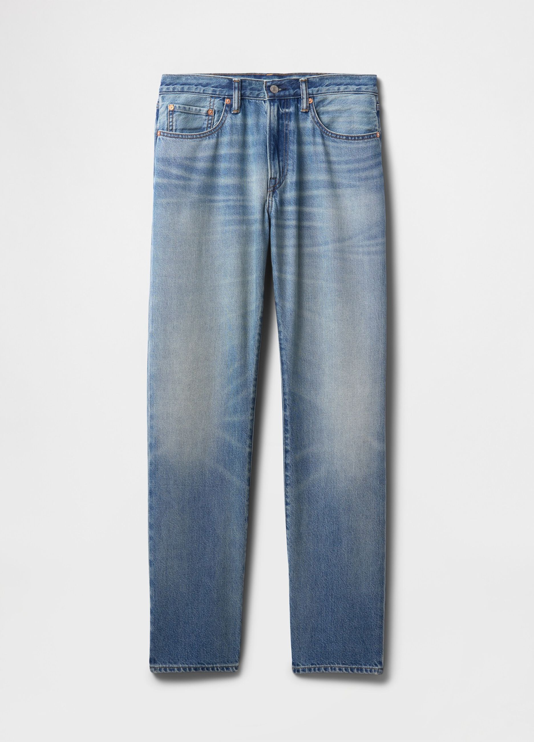 Jeans blu regular in misto cotone e Lyocell_5