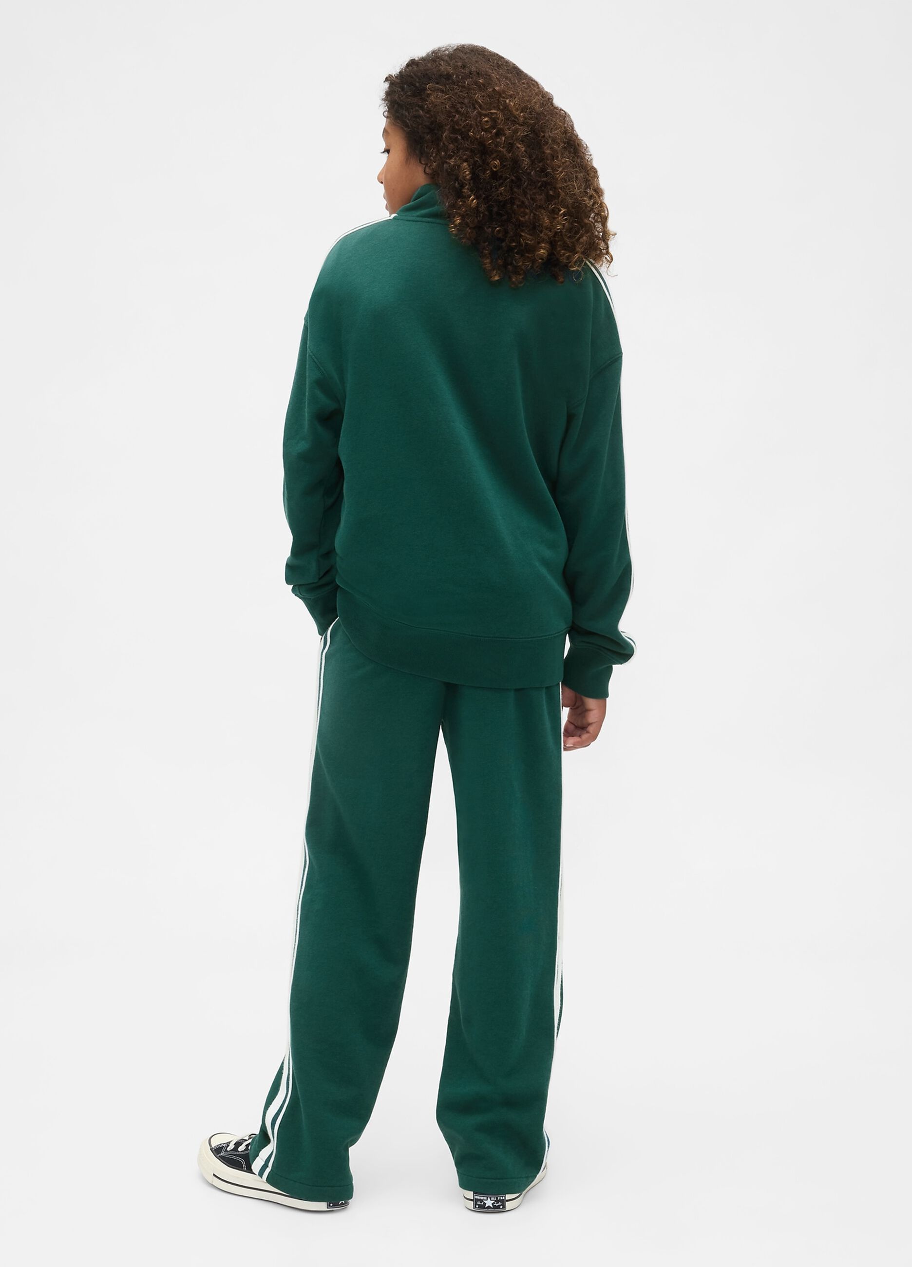 Green knitted trousers for children_2
