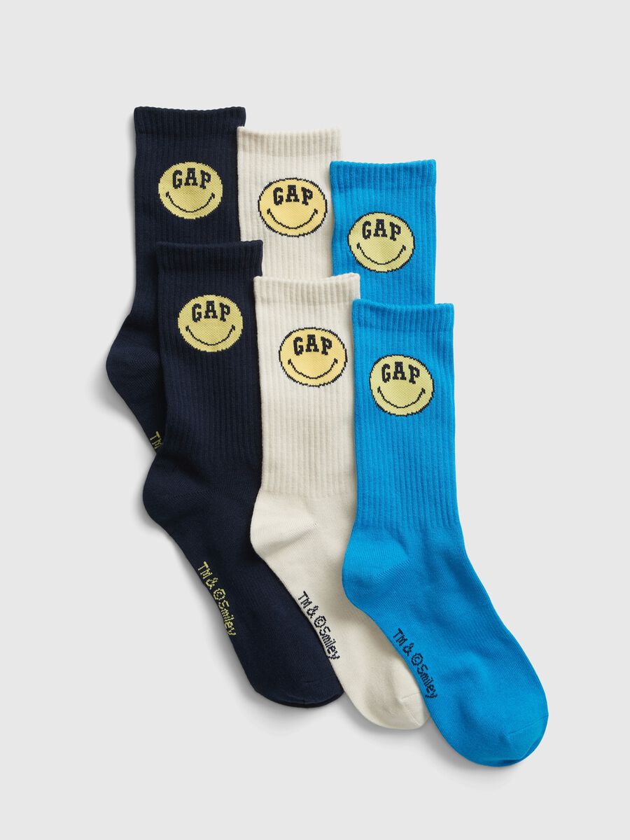 Three-pair pack of short Smiley® socks Man_0