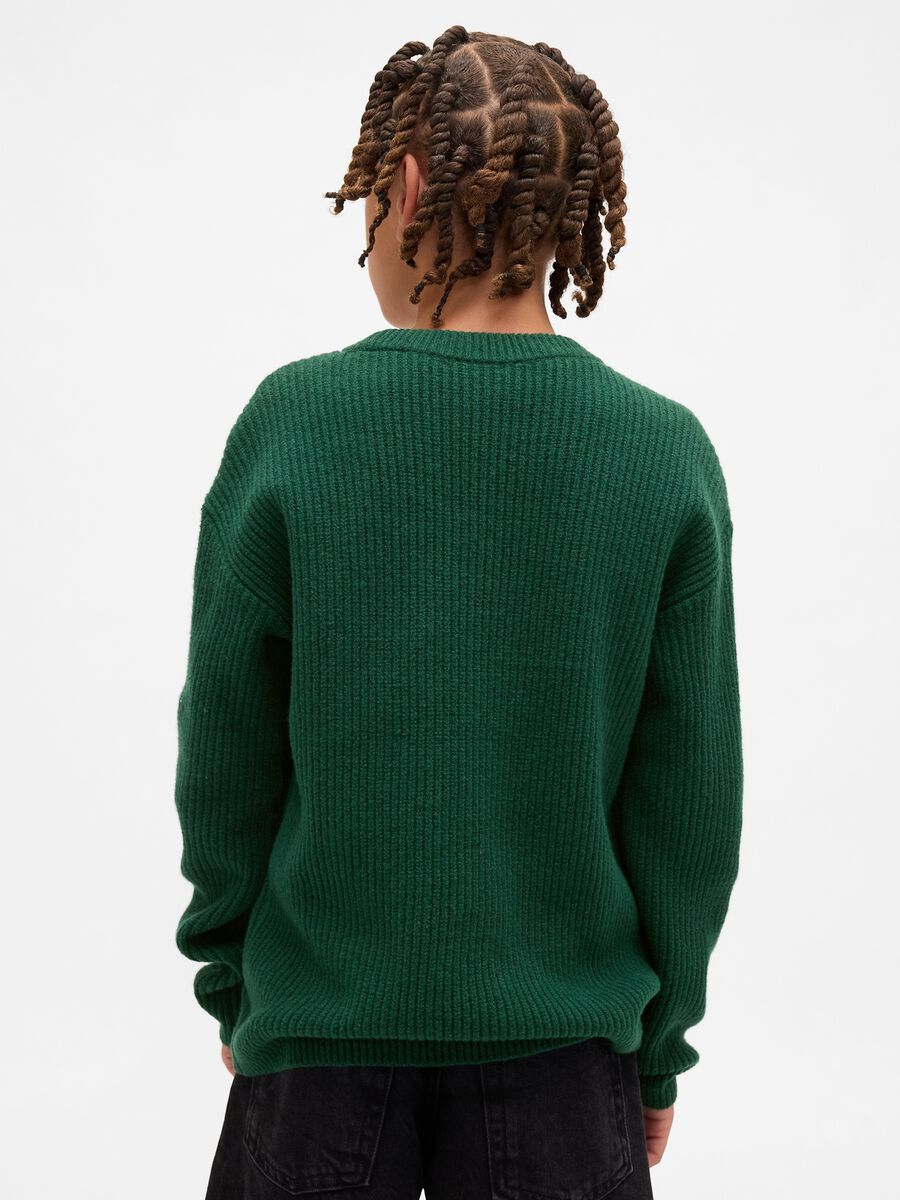 Maglione da bambino in misto cotone verde Bambino_2