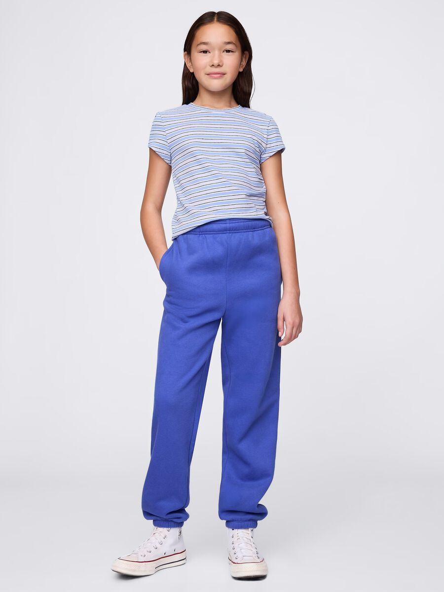 Joggers blu con profili elasticati Unisex_2