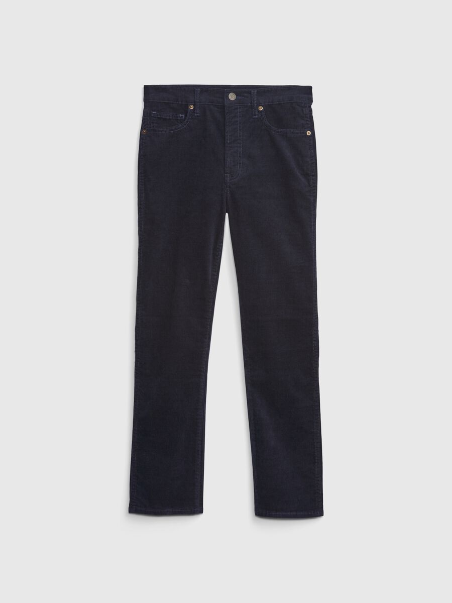 Pantaloni slim fit a vita alta in corduroy Donna_5