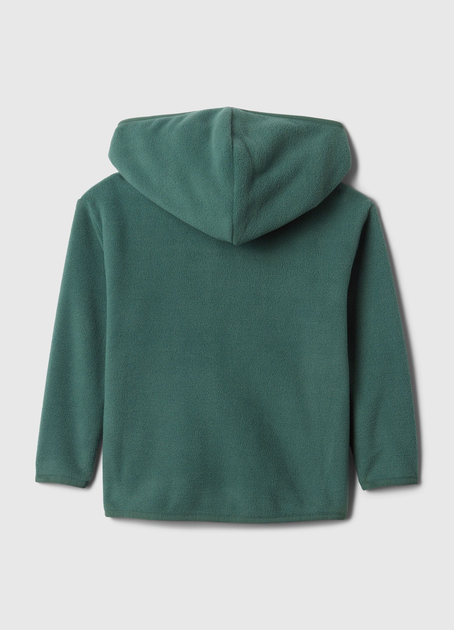 Full-zip in pile con cappuccio e ricamo logo_1