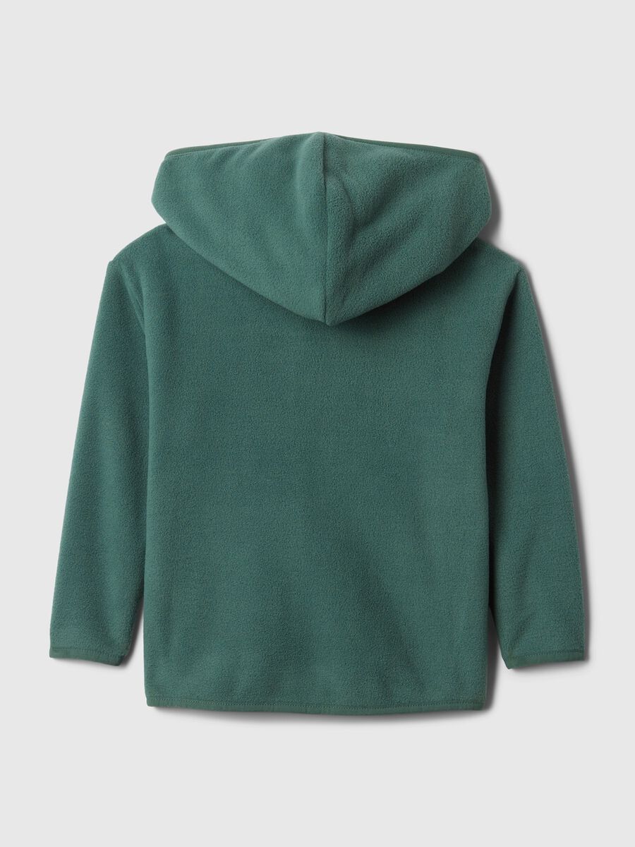 Full-zip in pile con cappuccio e ricamo logo Bimbo_1