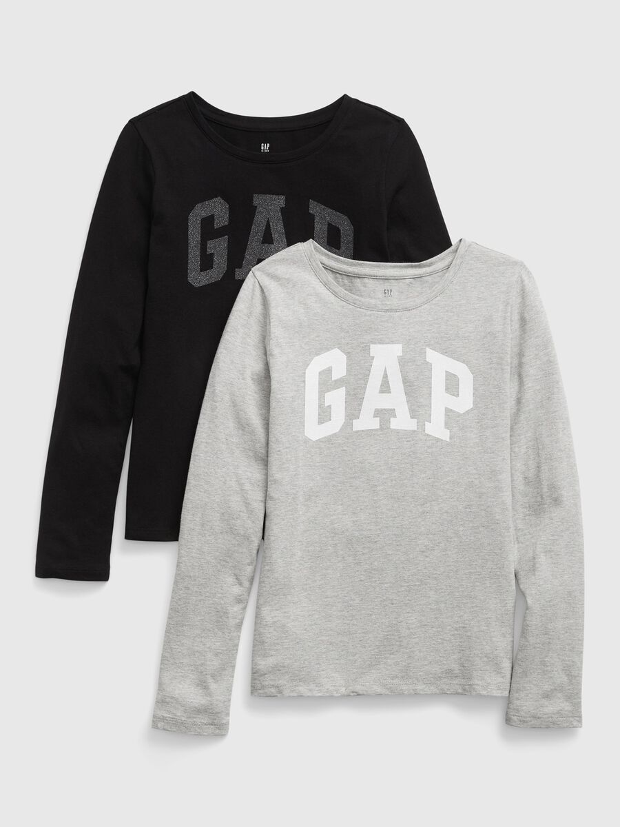 Two-pack, long-sleeved, printed T-shirt Girl_0