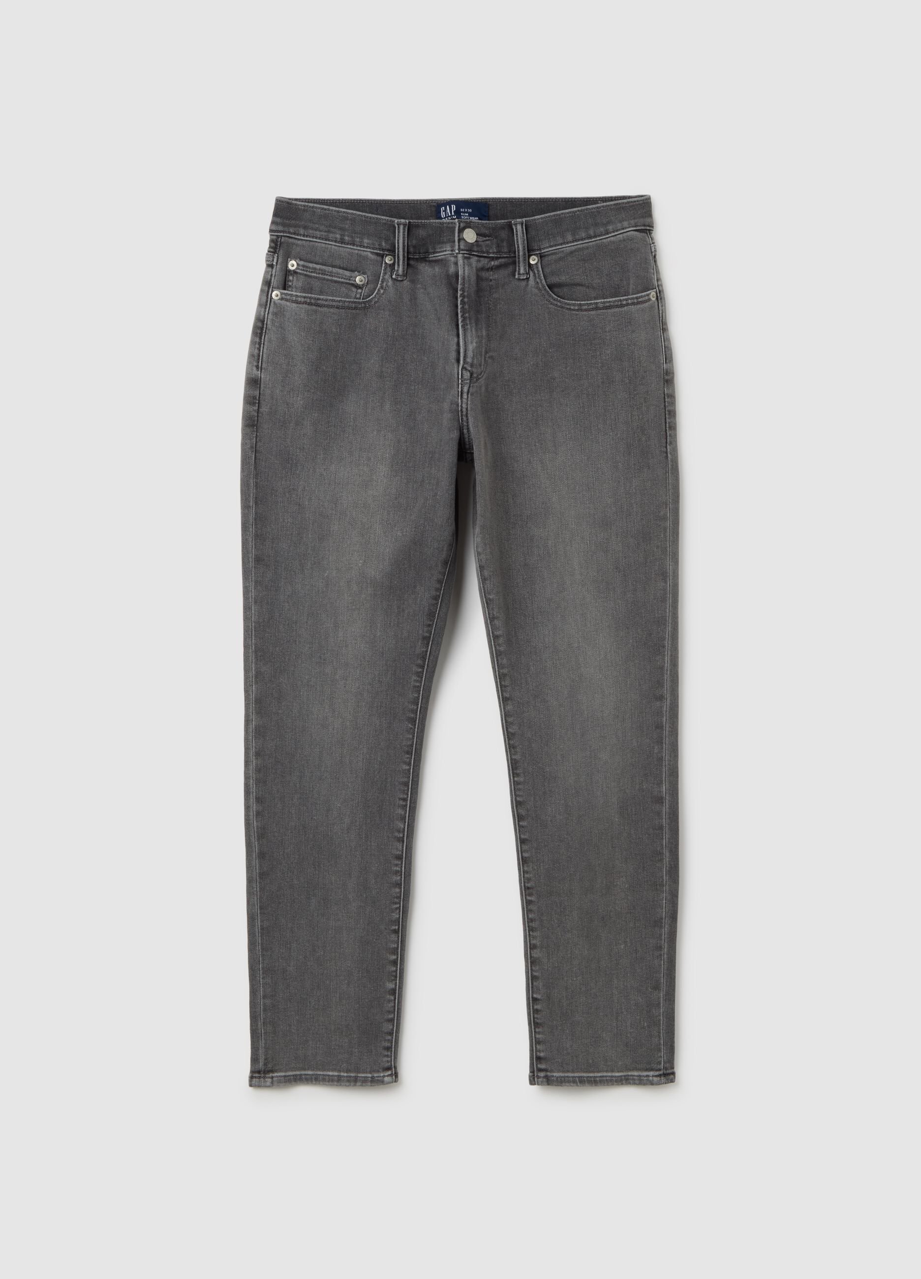 Stretch Grey Denim Trousers