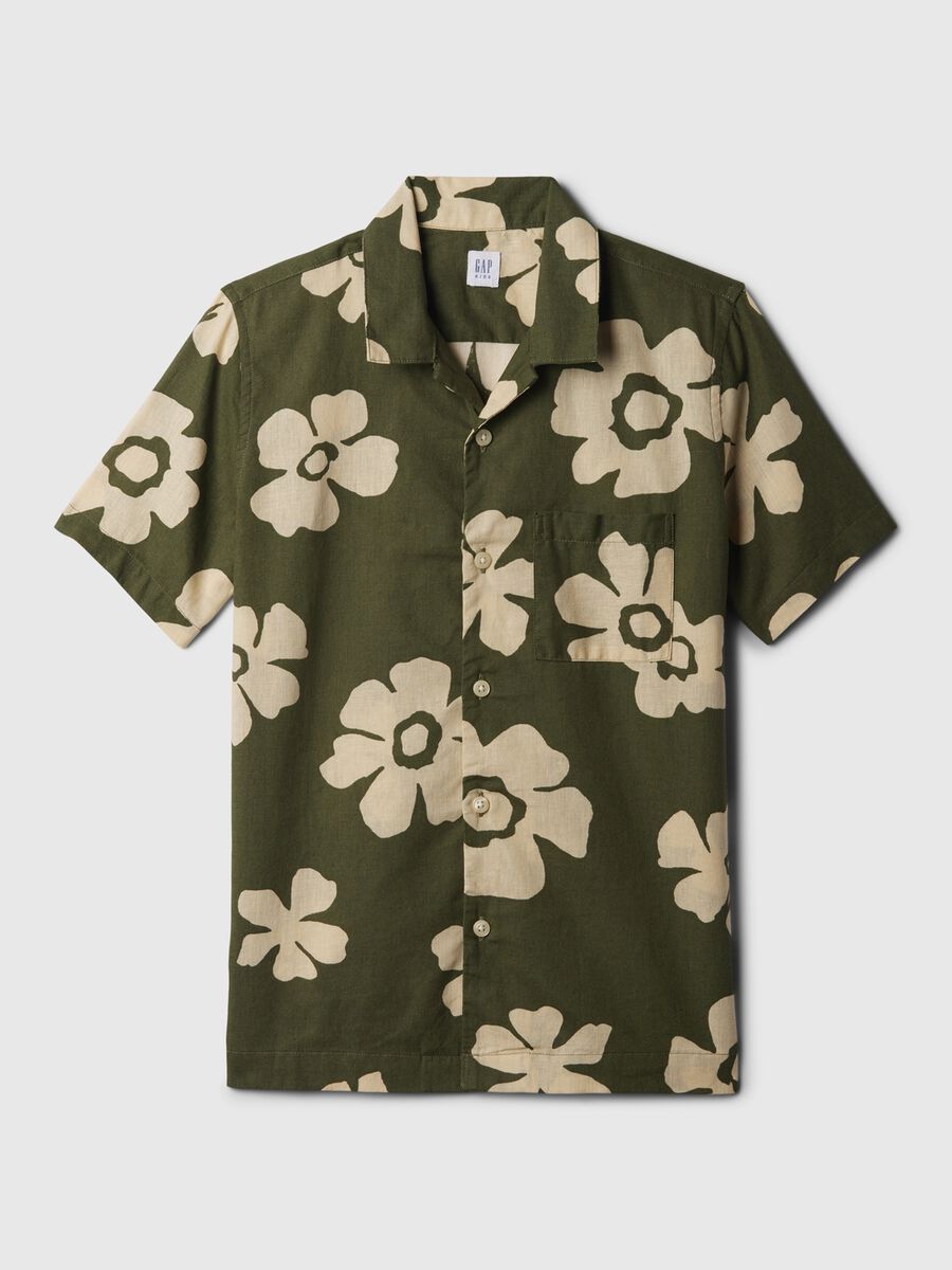 Cotton dobby shirt with pattern Boy_3