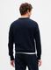 Maglione girocollo blu in misto cotone_1