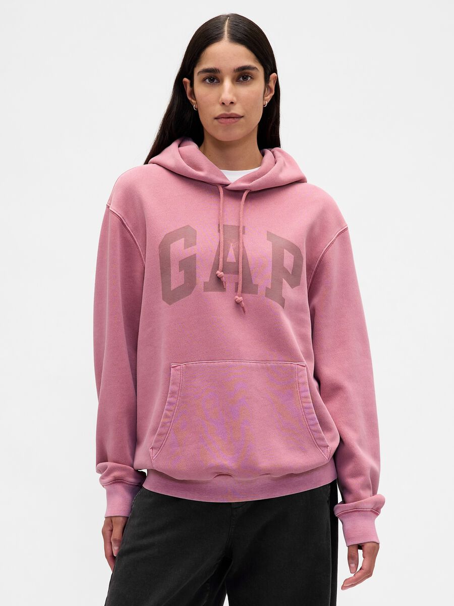 Pink hoodie with pouch pocket Woman_0
