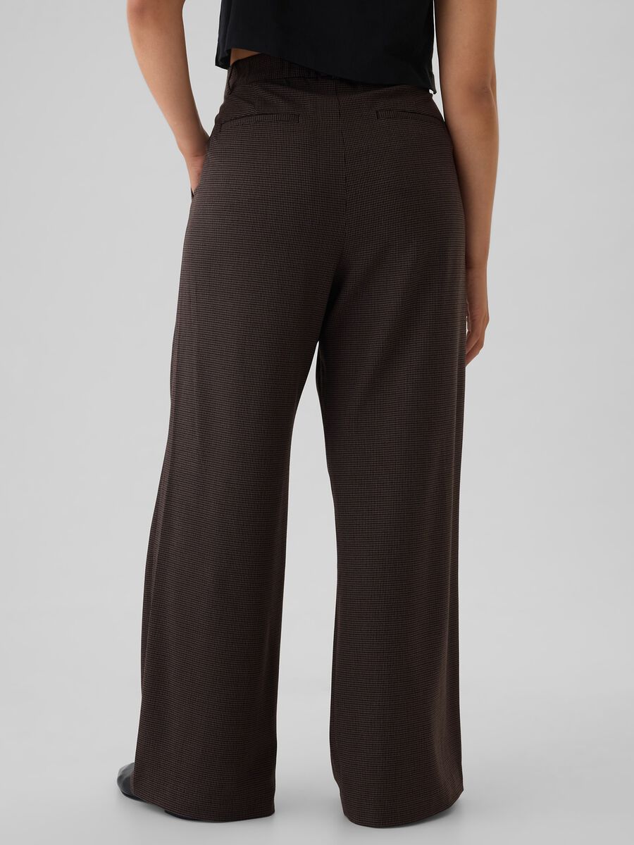 Pantalone pied de poule a vita alta Donna_5