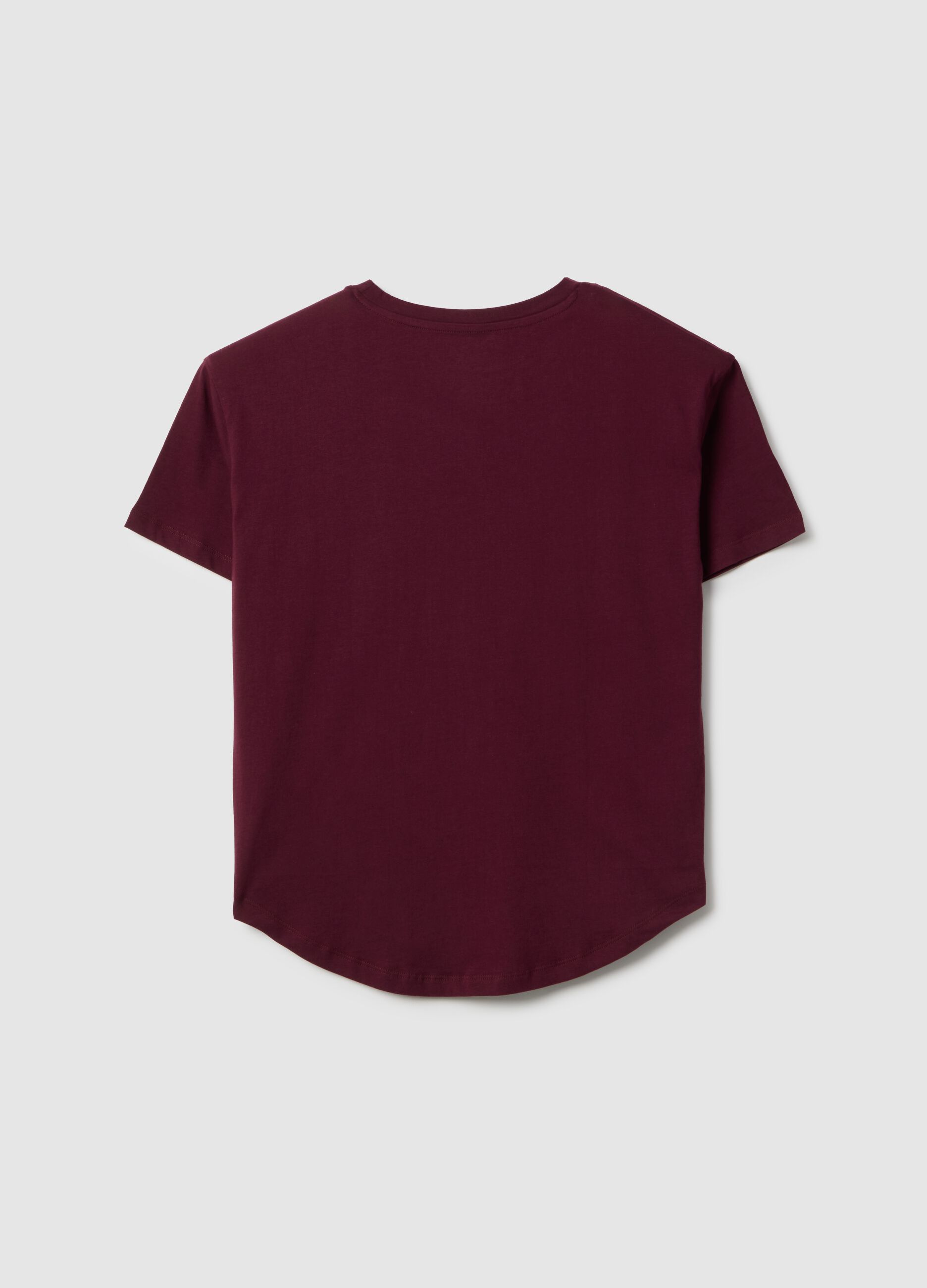 T-shirt rossa a maniche corte in puro cotone regular fit con logo