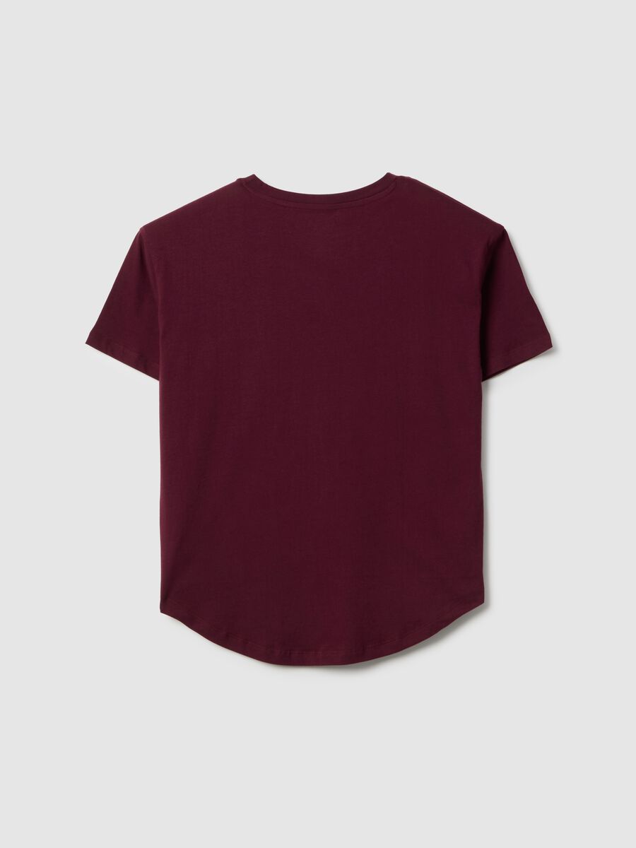T-shirt rossa a maniche corte in puro cotone regular fit con logo Woman_1