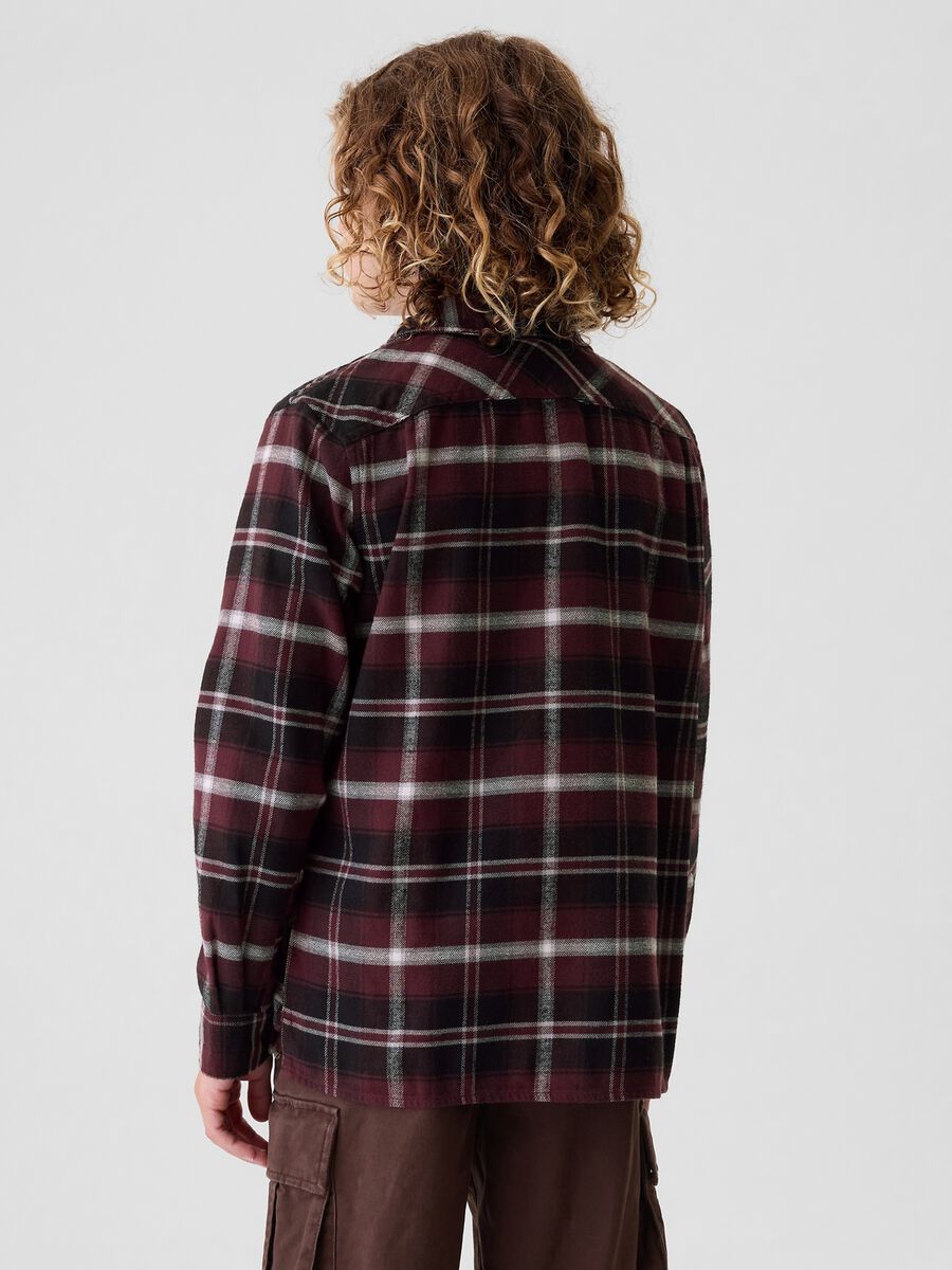 Camicia in flanella con fantasia check Bambino_2