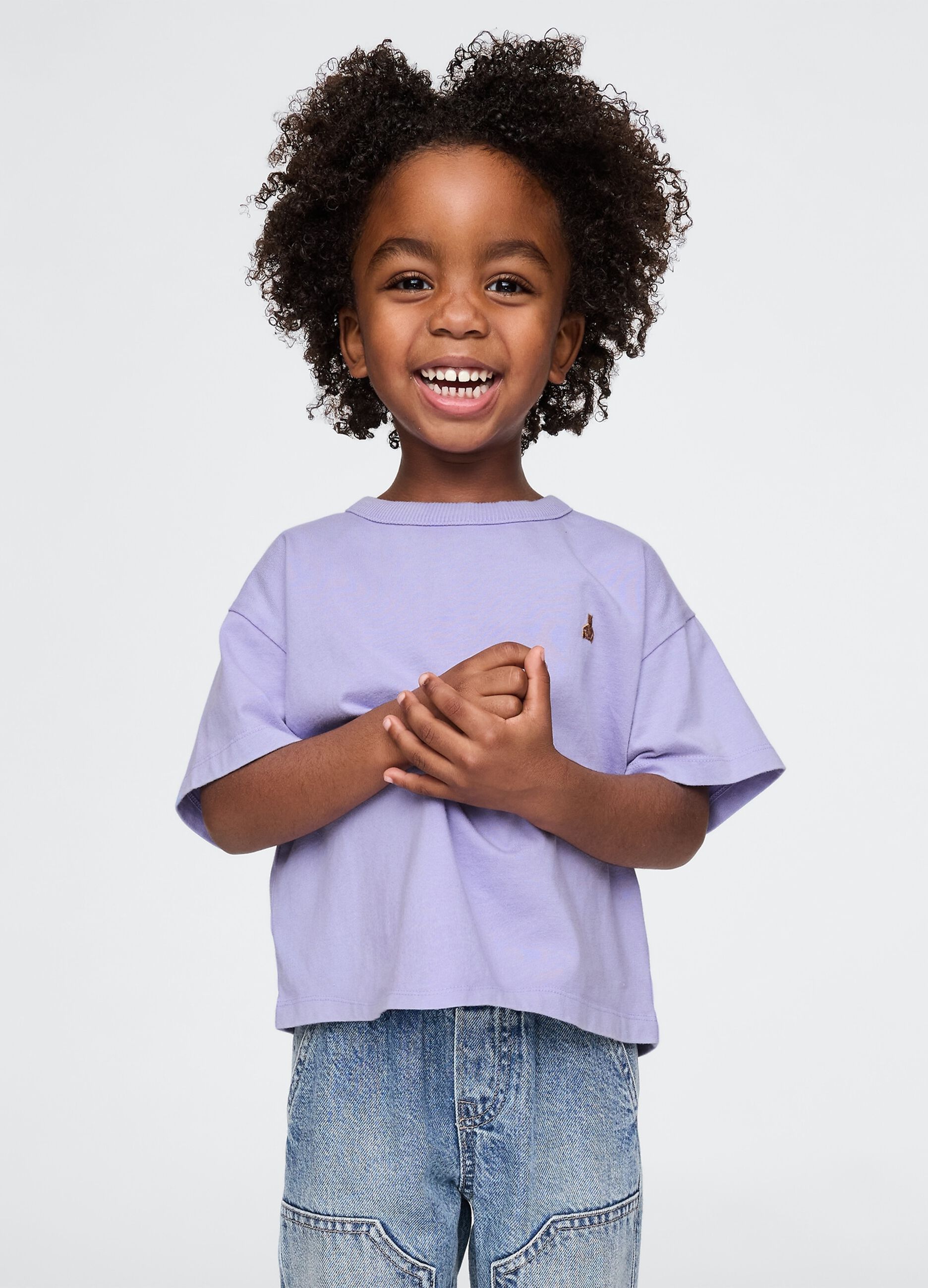 Maglietta girocollo viola per bambini