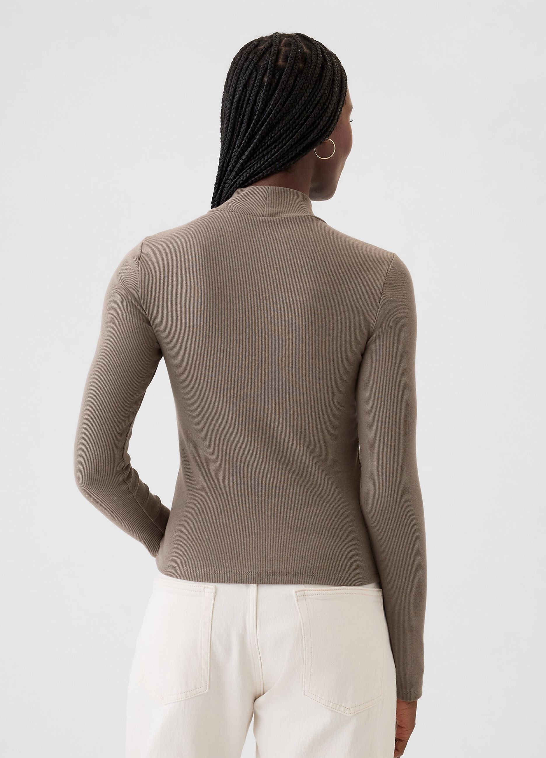 Ribbed T-shirt in stretch modal and cotton_2