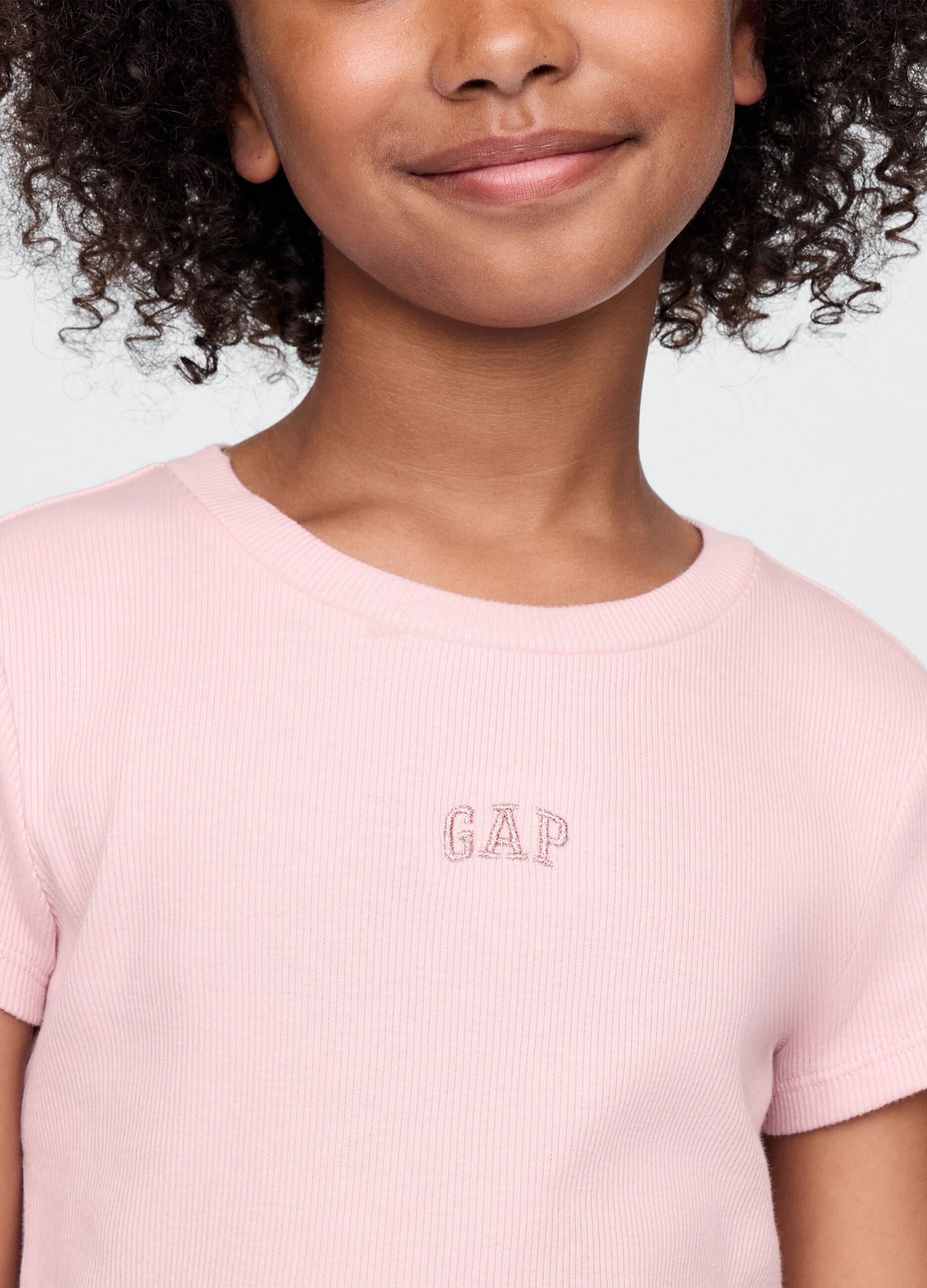 T-shirt rosa a girocollo in puro cotone GAP Kids_2