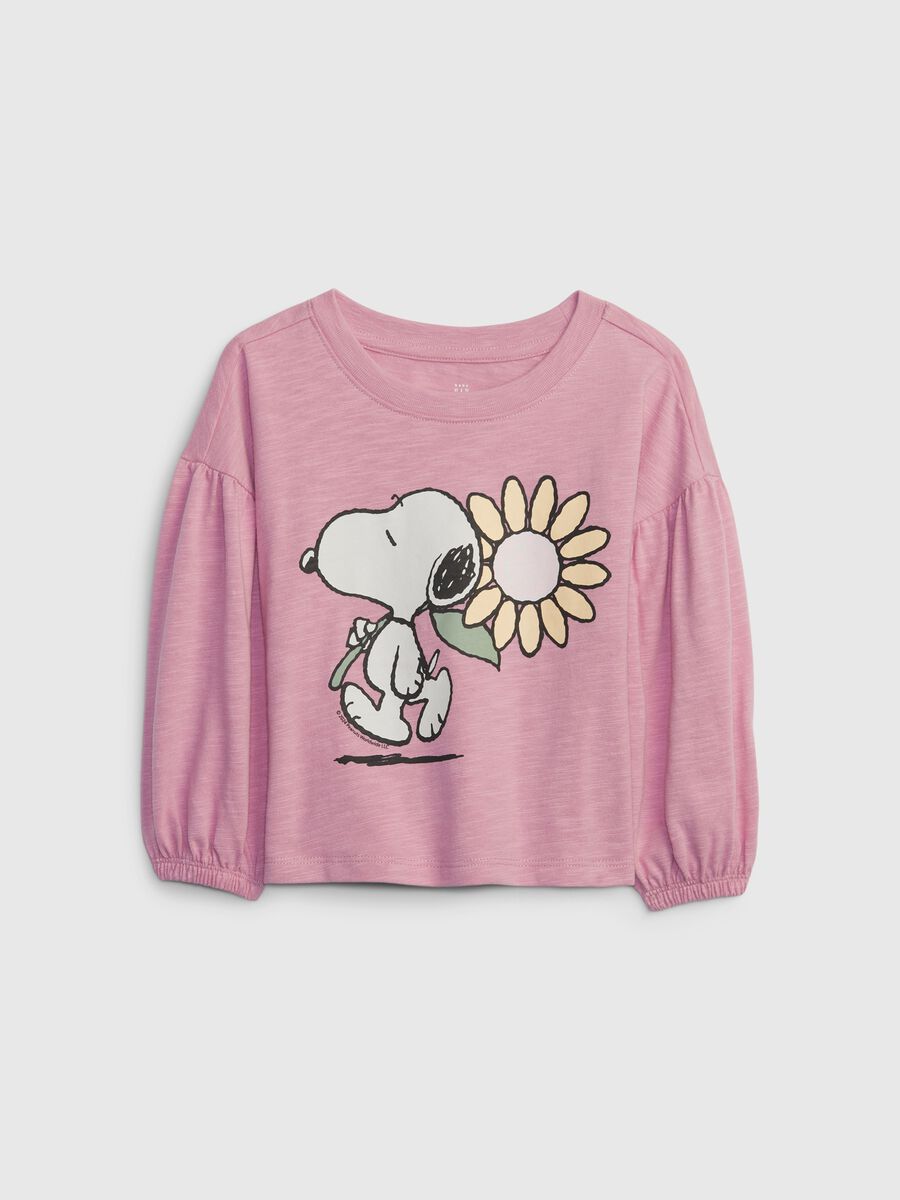 T-shirt a maniche lunghe con stampa Peanuts Snoopy Neonato_0