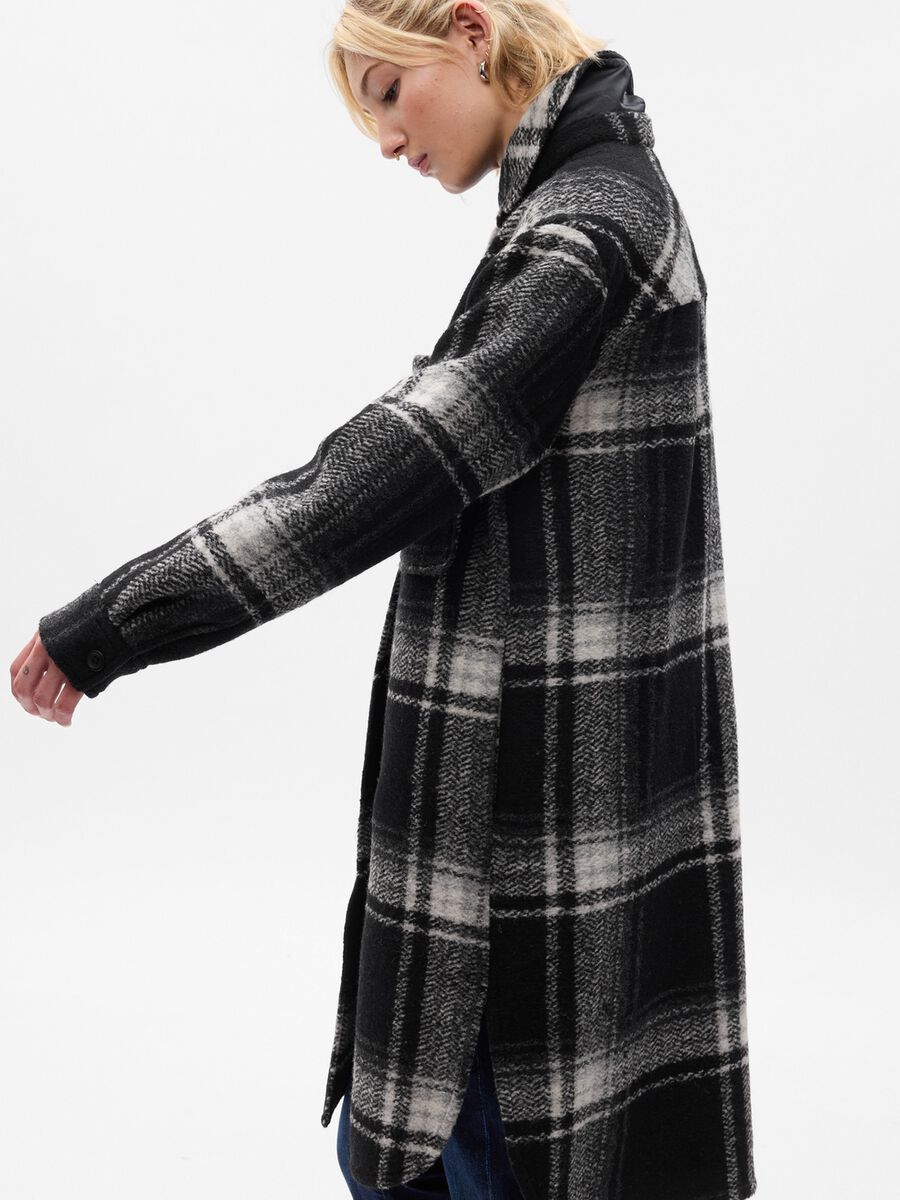 Long shacket with check pattern Woman_2