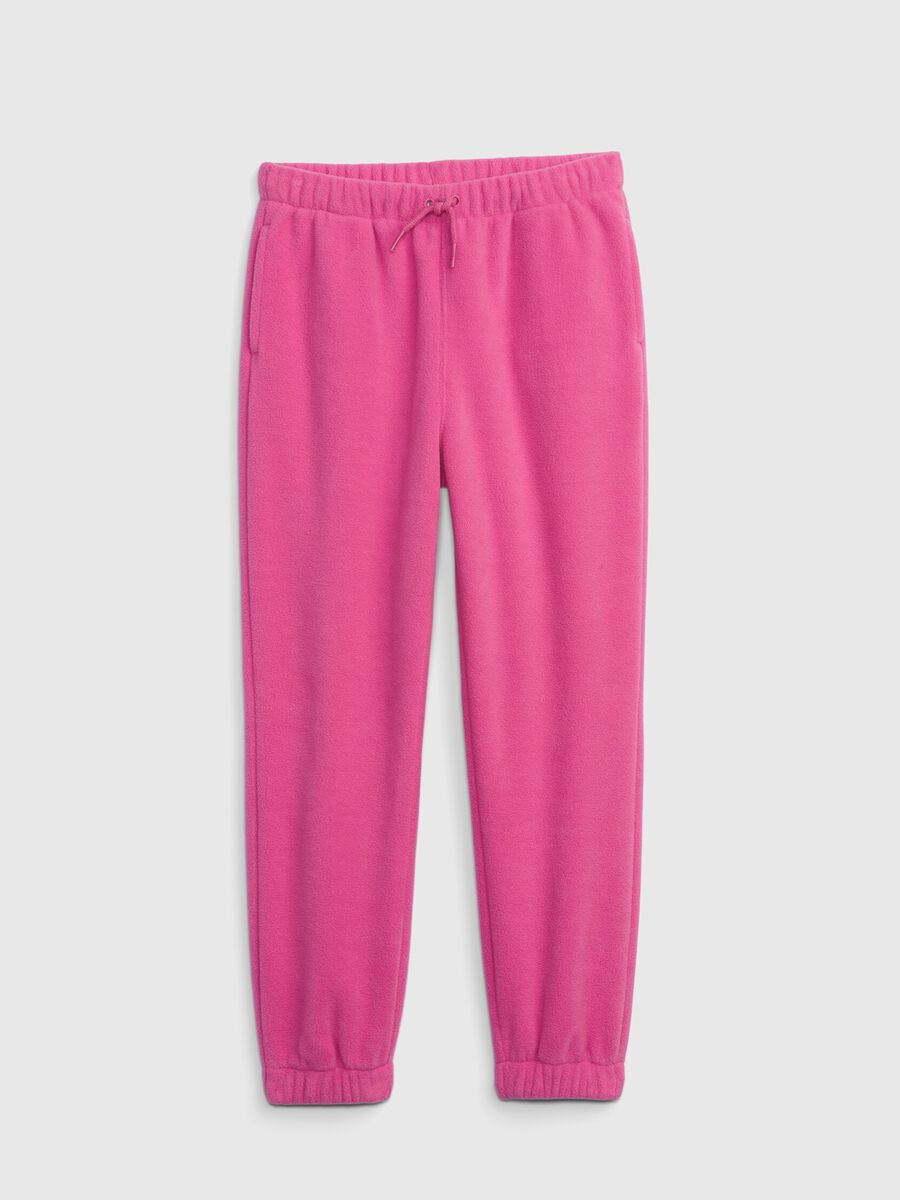Joggers in pile tinta unita Bambina_0