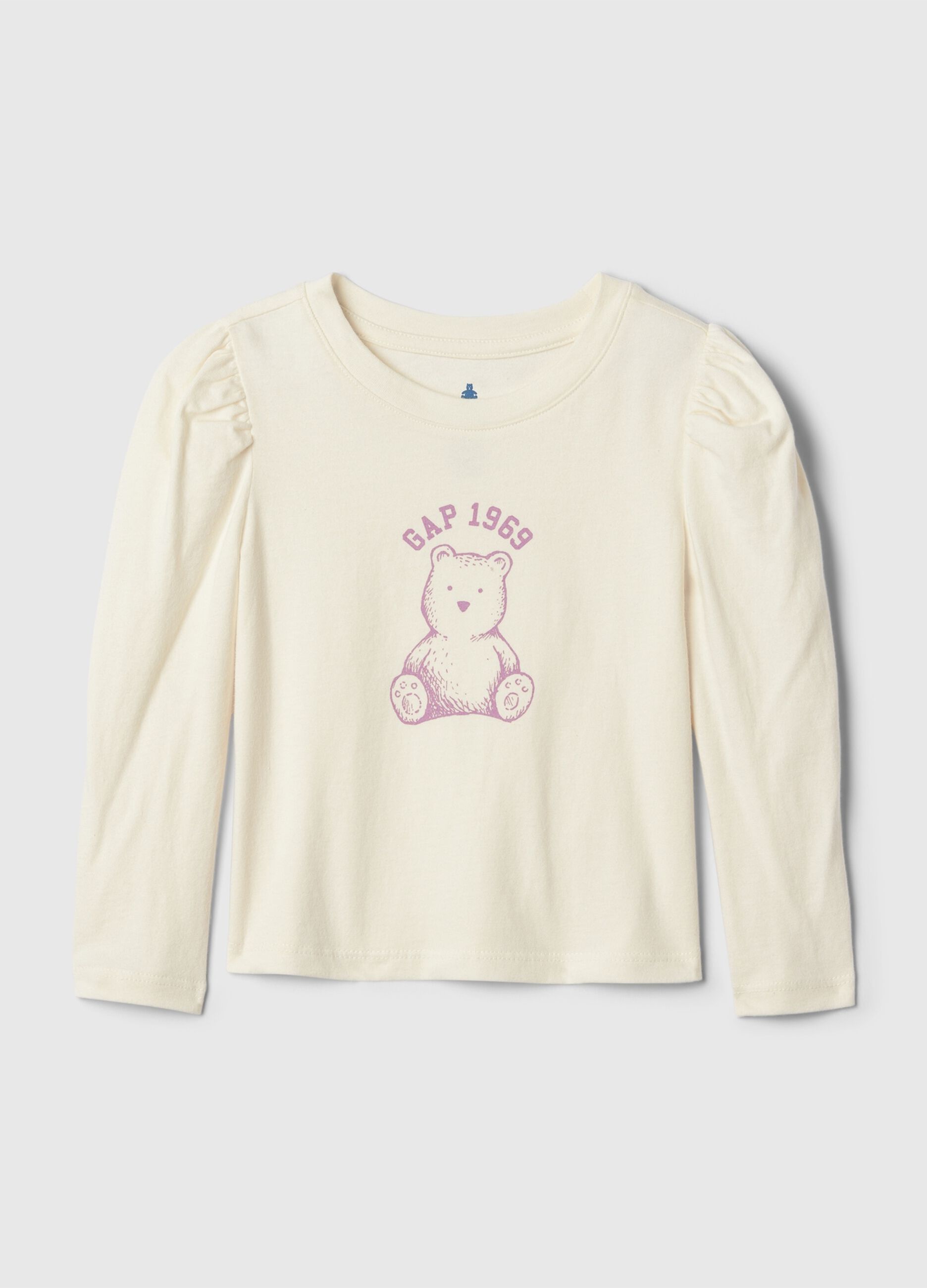 T-shirt a maniche lunghe con stampa orsetto