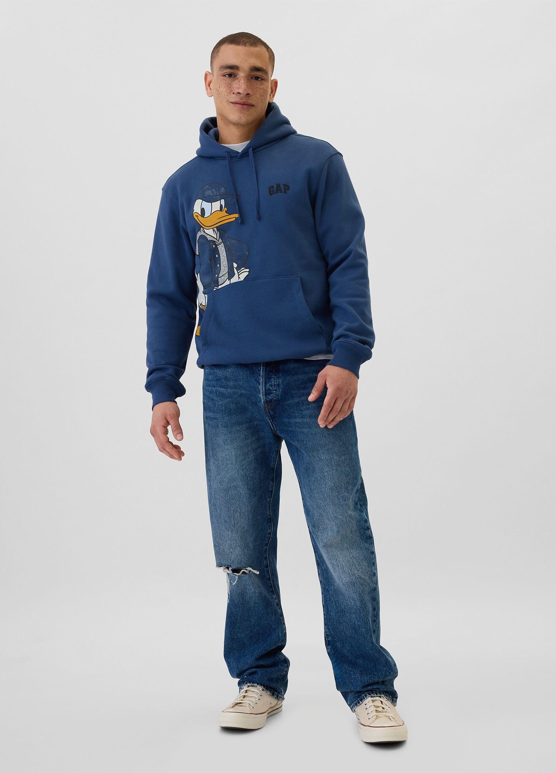 Felpa con cappuccio stampa Donald Duck_1
