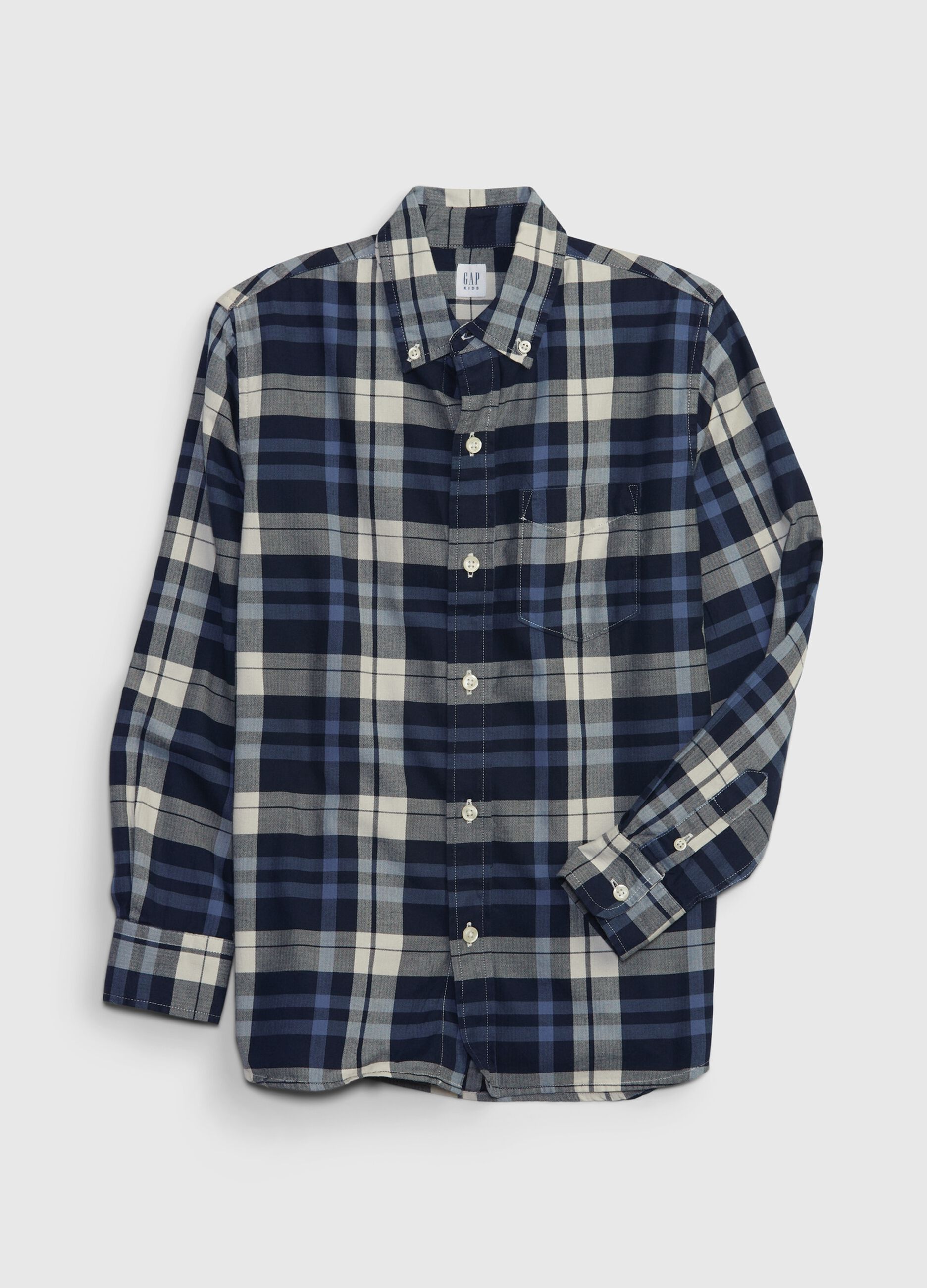 Poplin shirt with check print