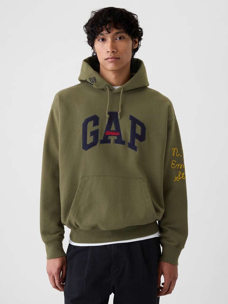 Felpa con cappuccio e patch logo