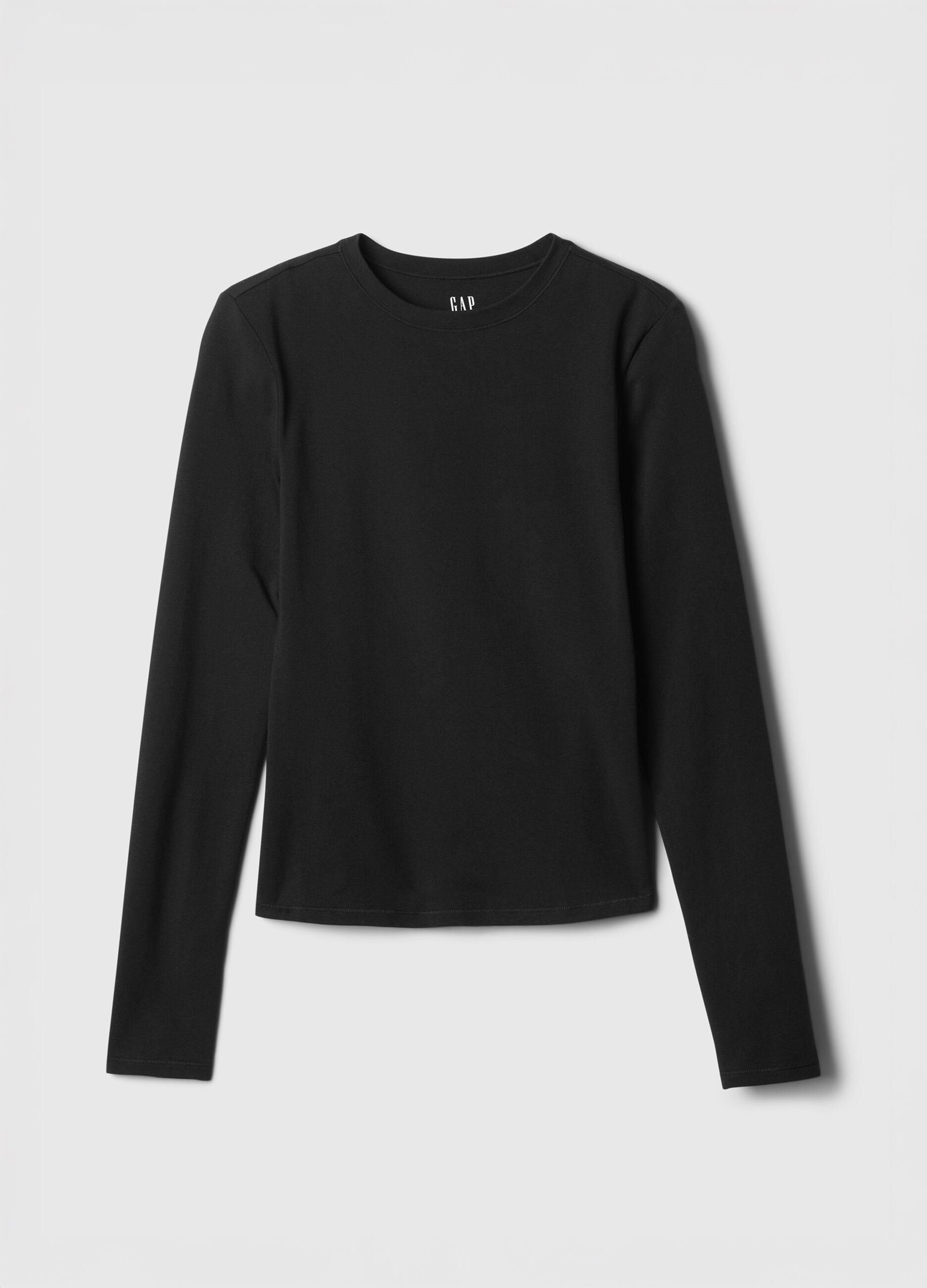 Maglietta nera a maniche lunghe elasticizzata_3