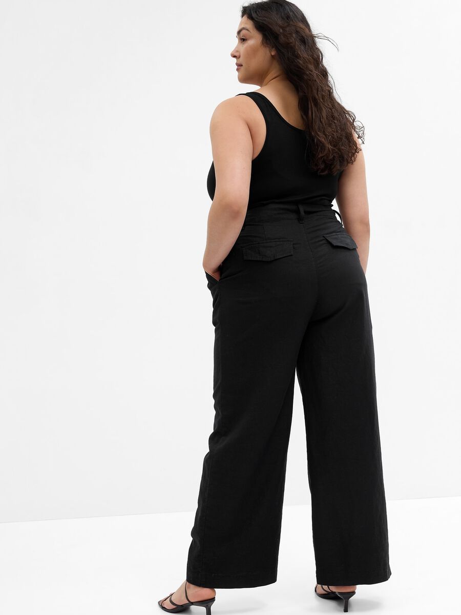 Wide-leg trousers with darts Woman_3