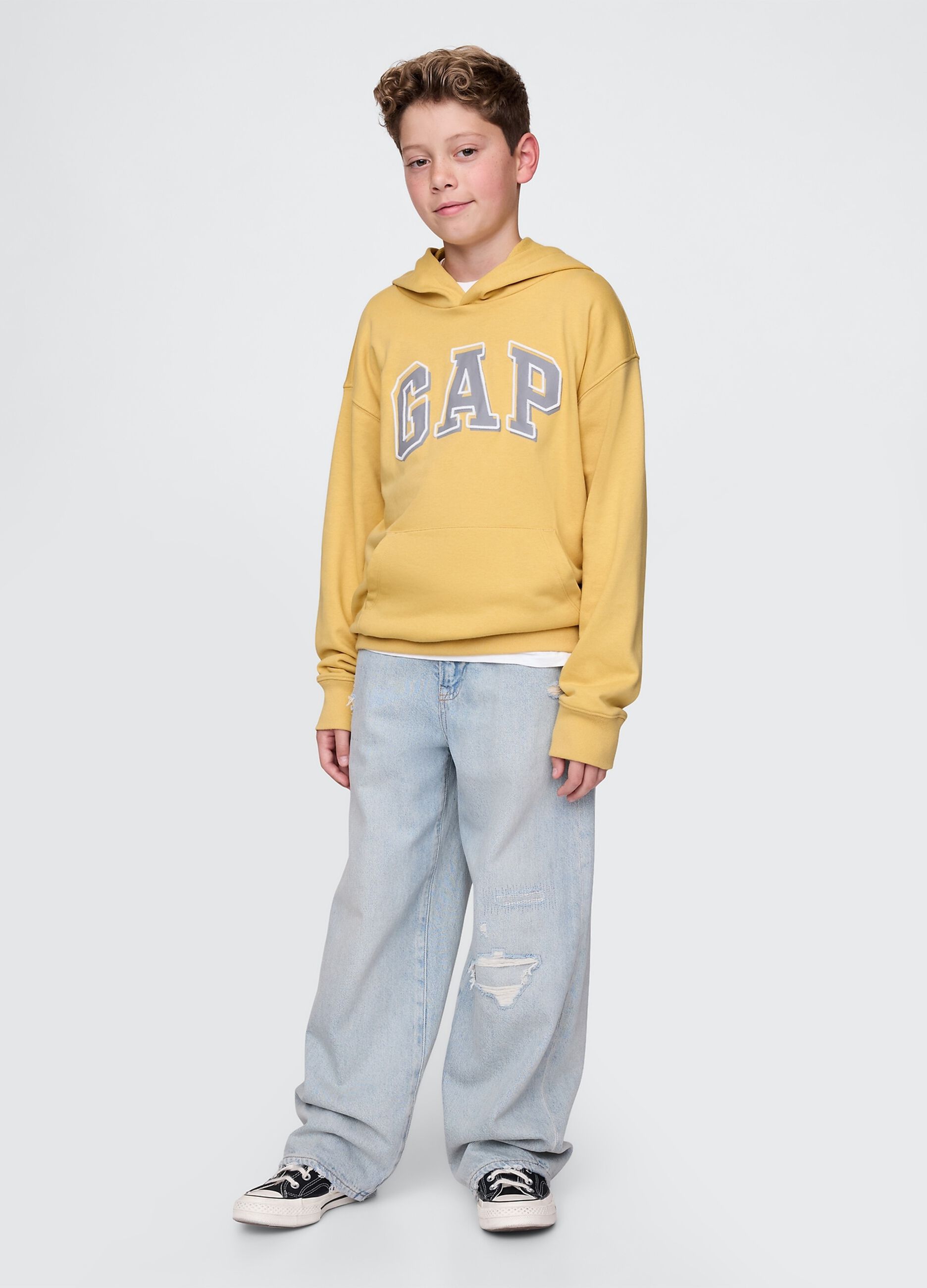 Felpa con cappuccio gialla GAP Kids_2