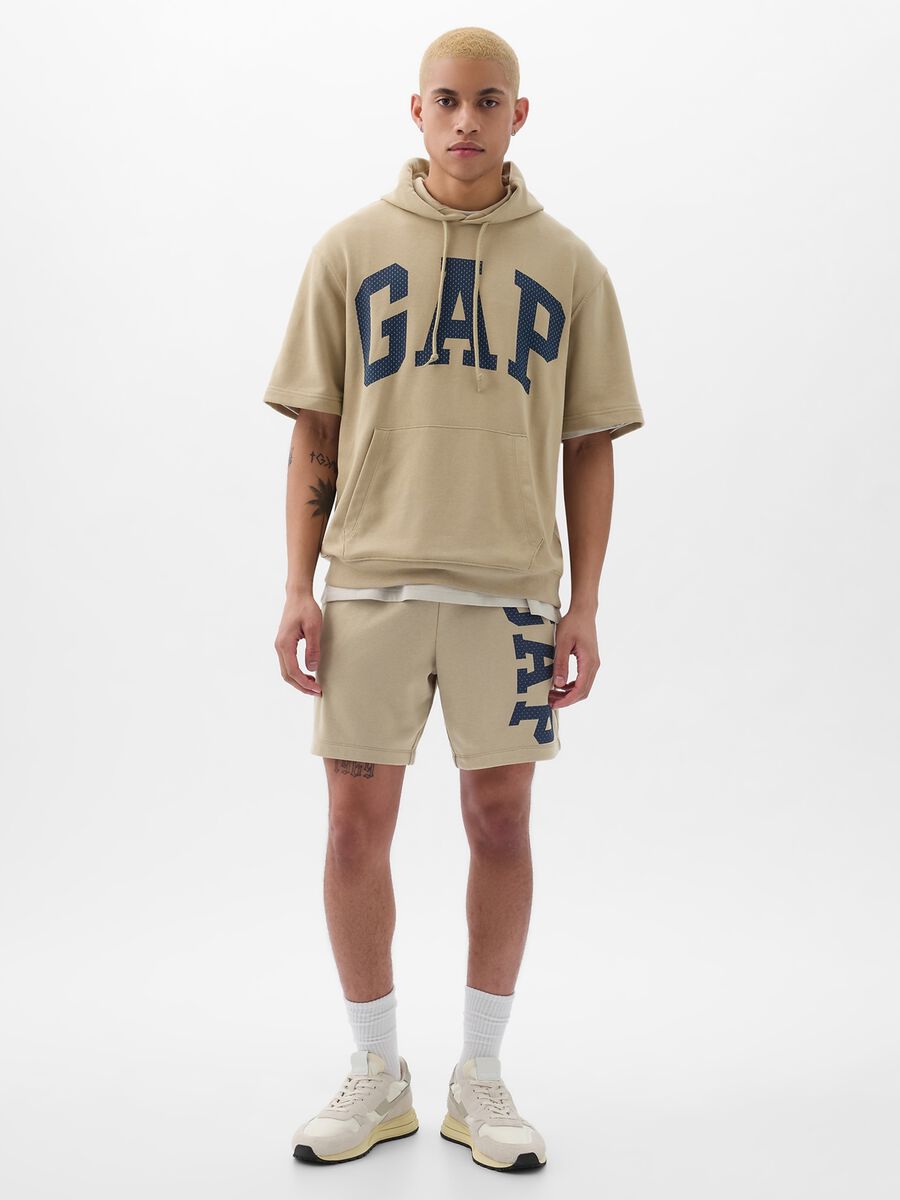 Shorts jogger in felpa stampa maxi logo Uomo_0