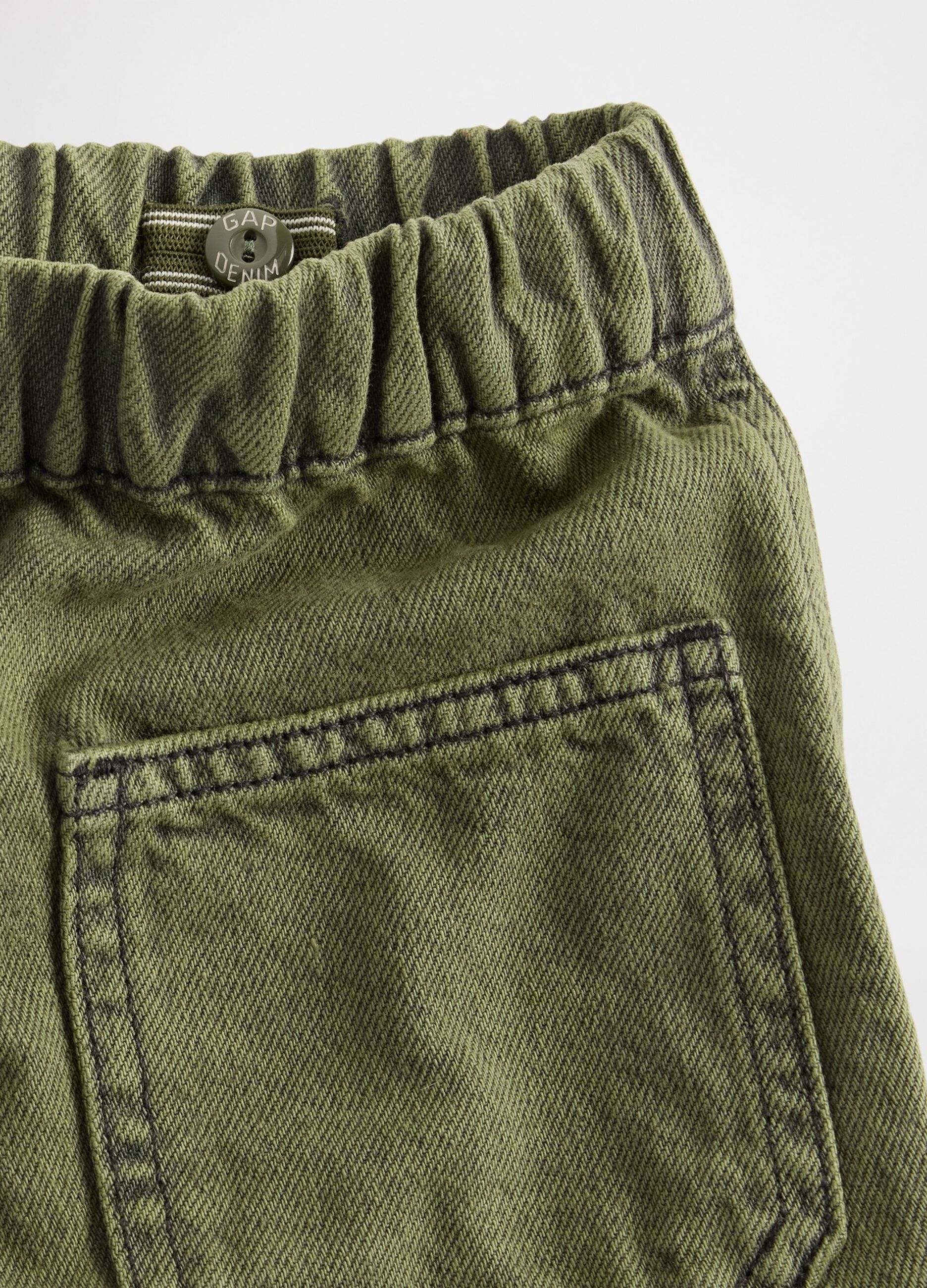 Green denim trousers for boys_2