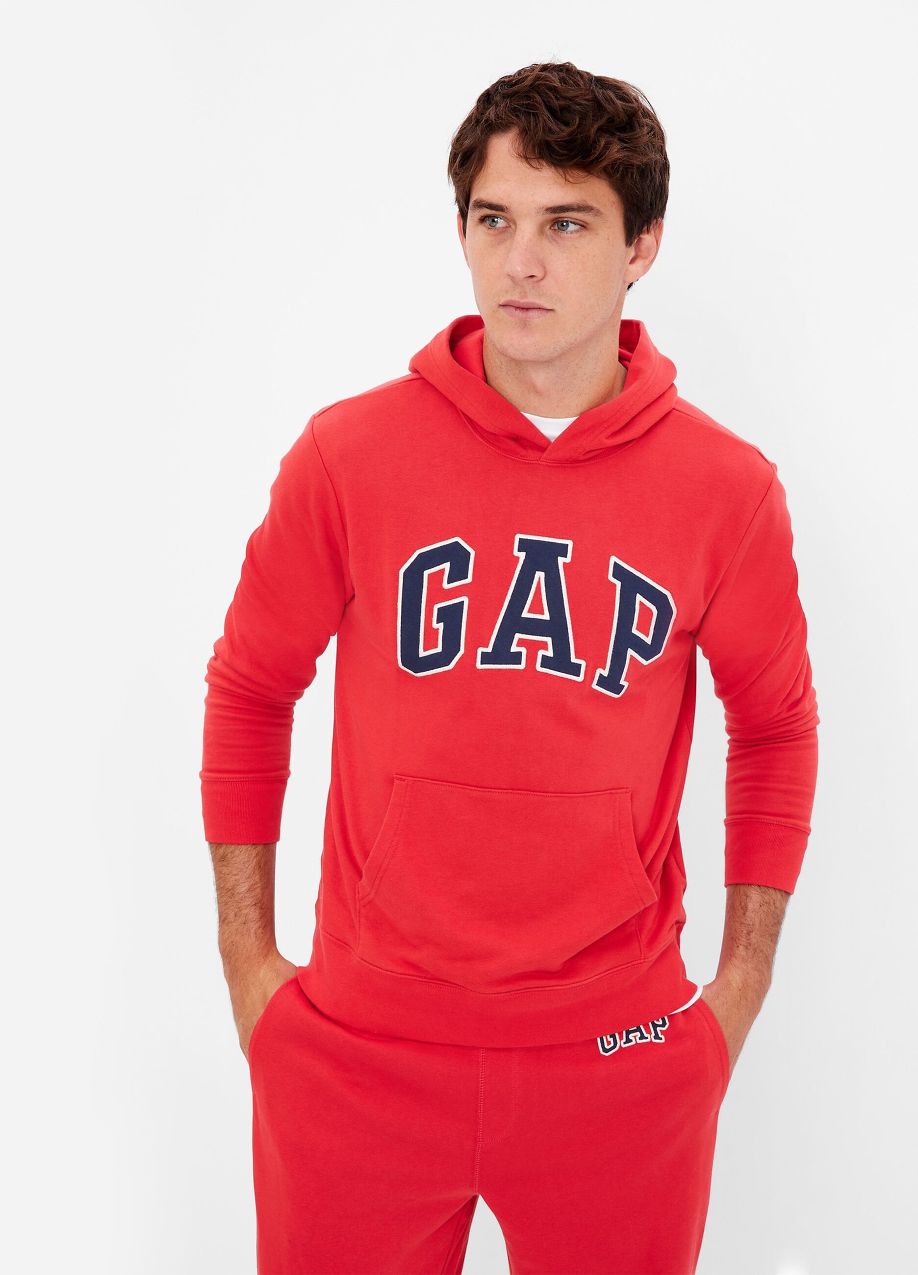 Sweatshirt with hood and logo embroidery