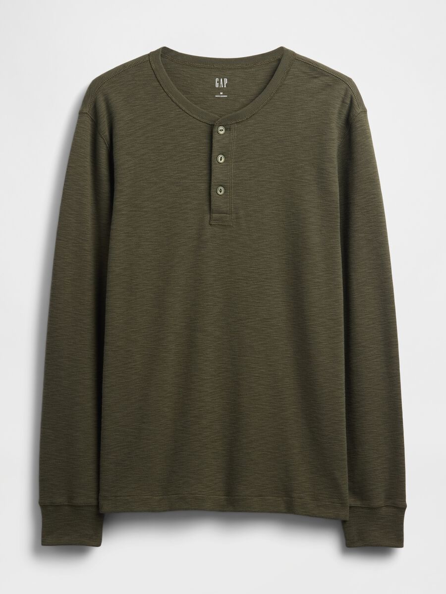 Long Sleeve T-shirt verde in cotone Uomo_3